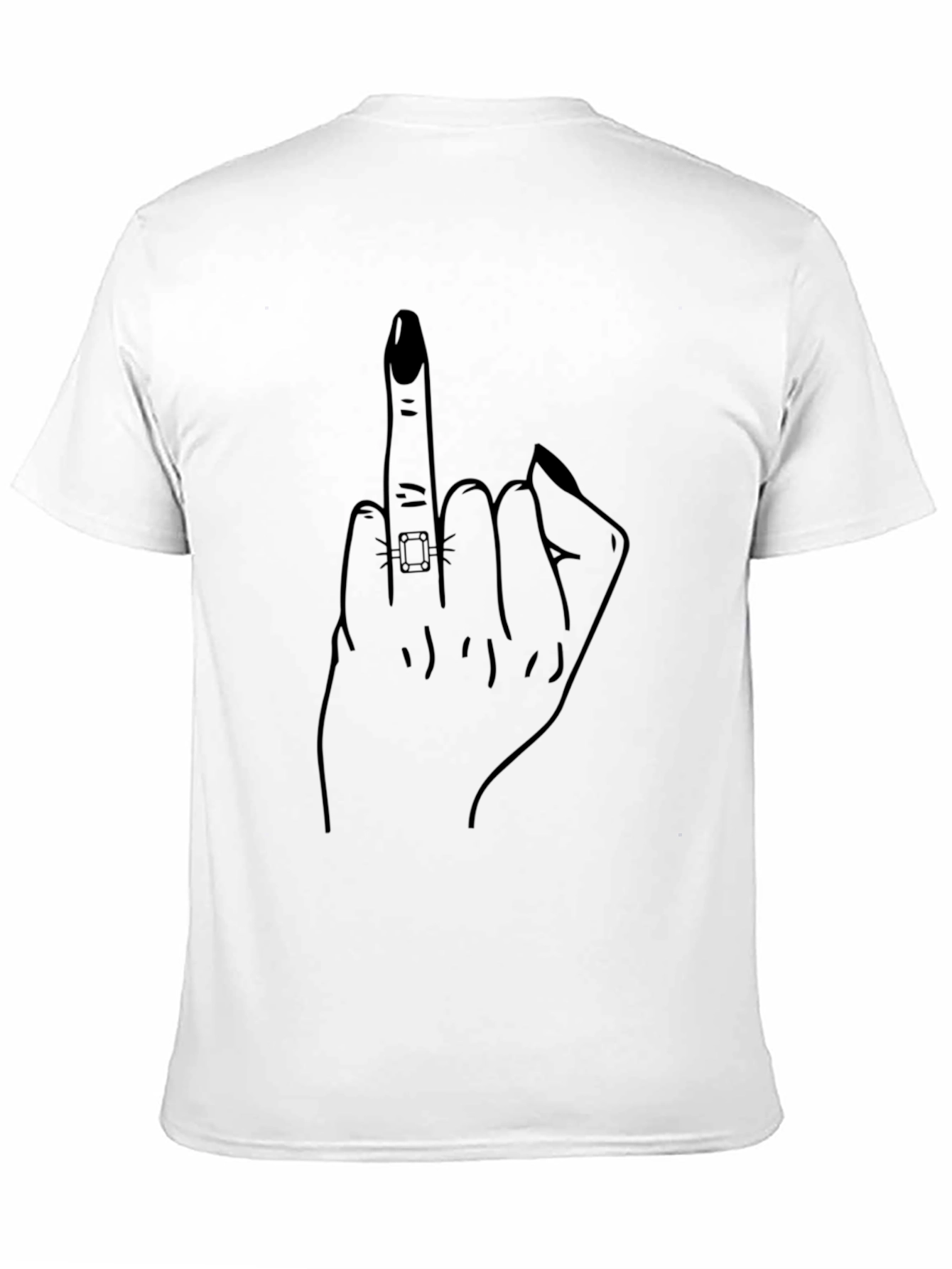 Middle Finger Gesture Graphic T-Shirt - Edgy Style