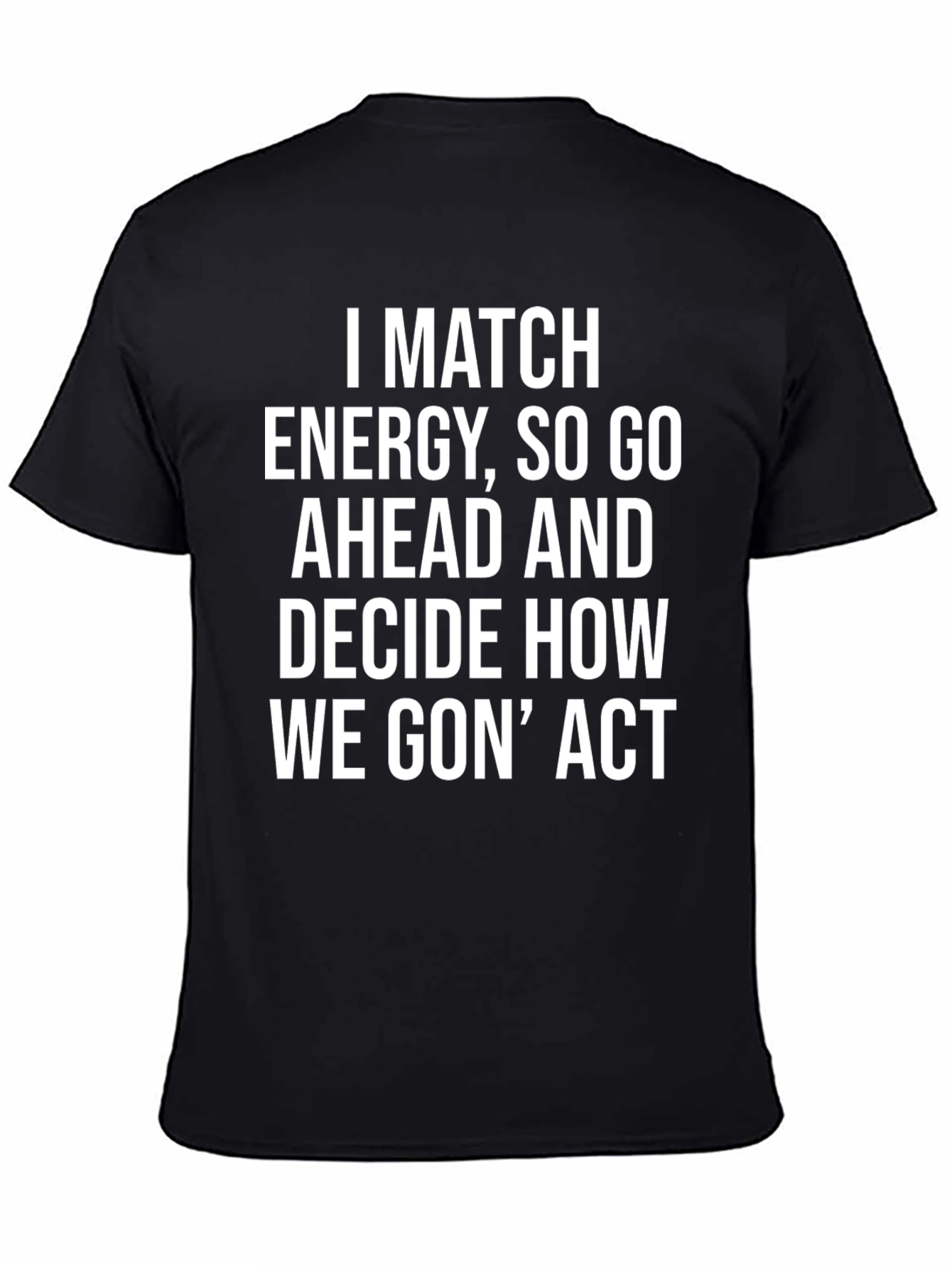 Match Energy Graphic Tee - Black Cotton Casual