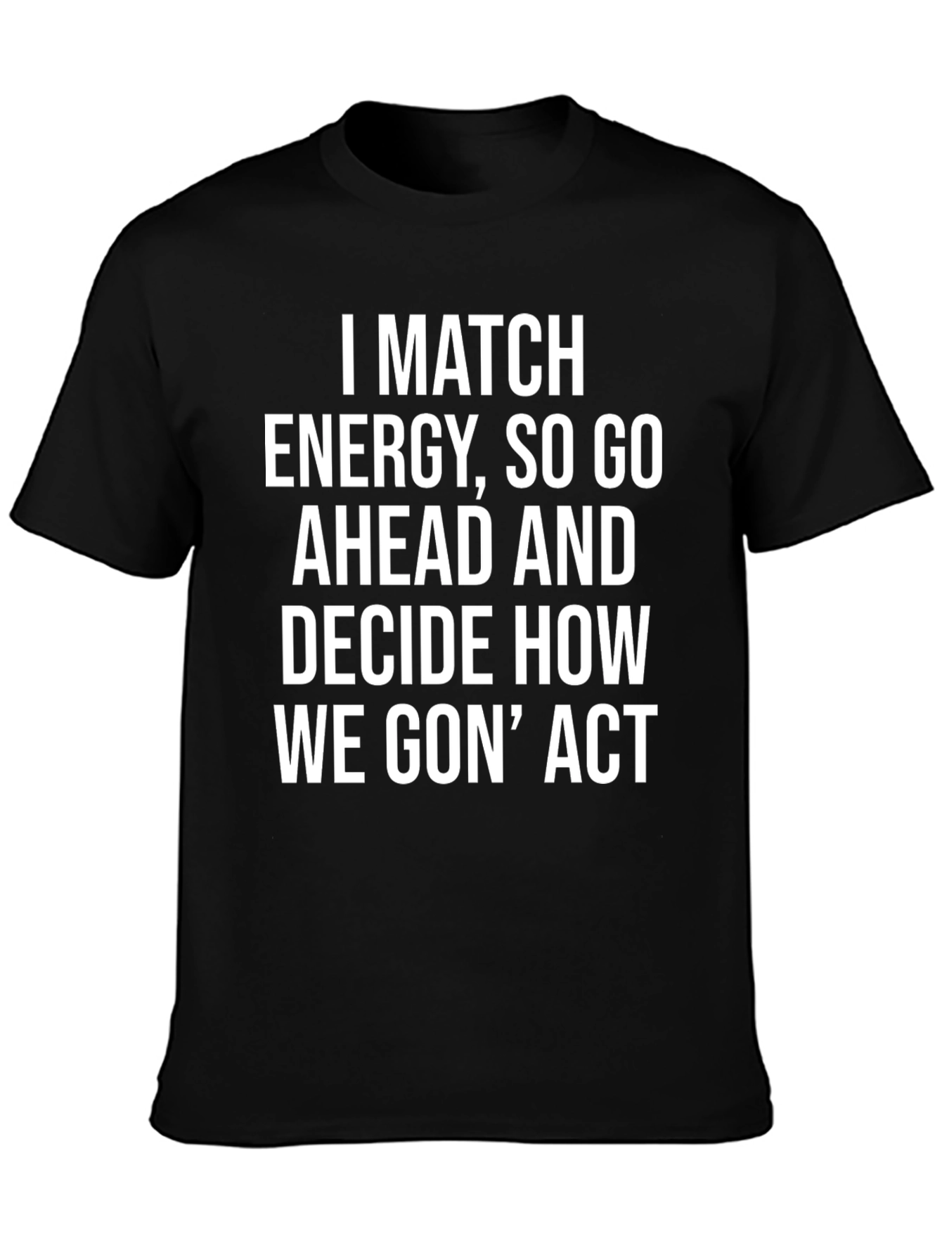 Match Energy Graphic Tee - Black Cotton Casual