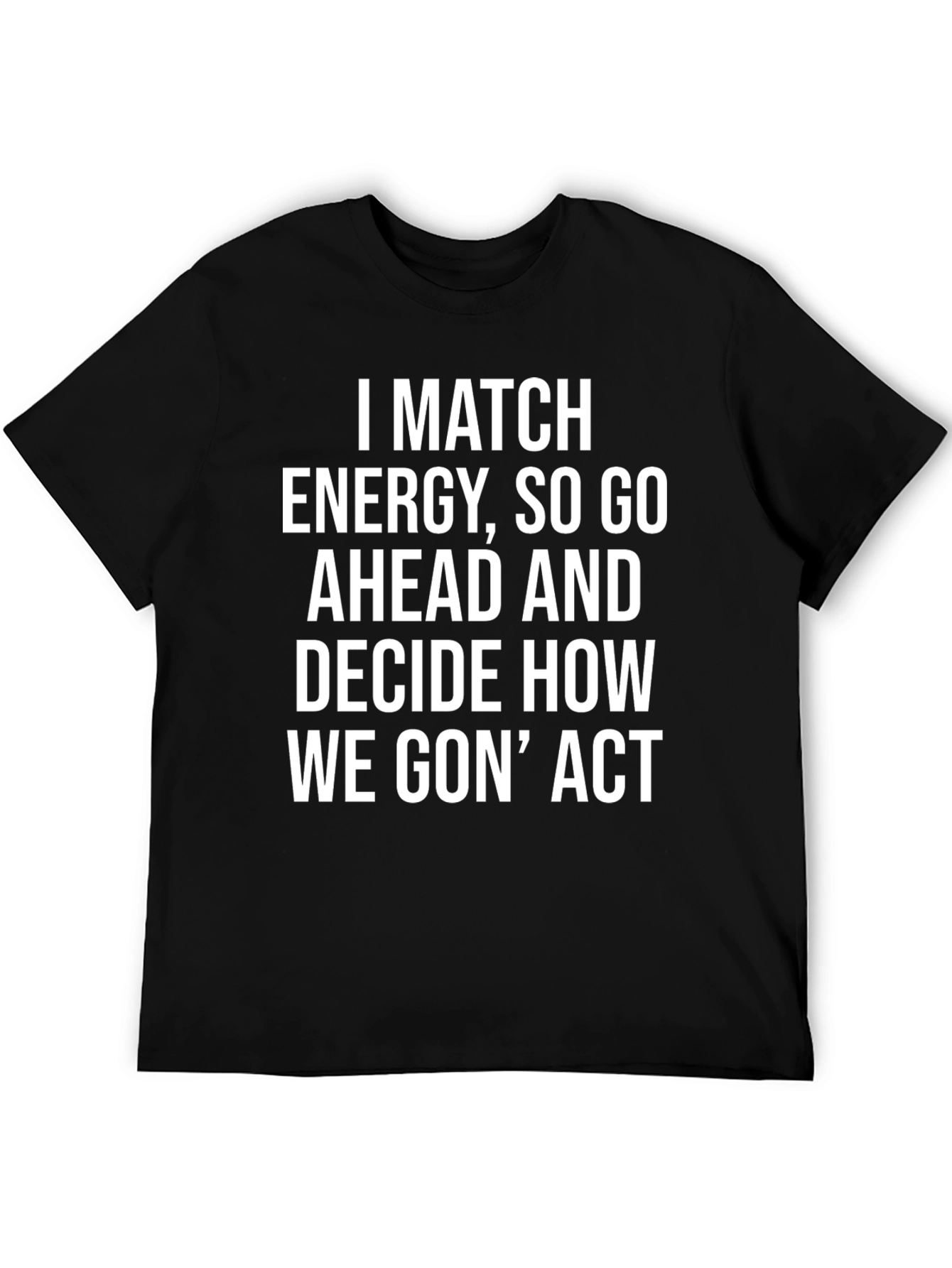 Match Energy Graphic Tee - Black Cotton Casual