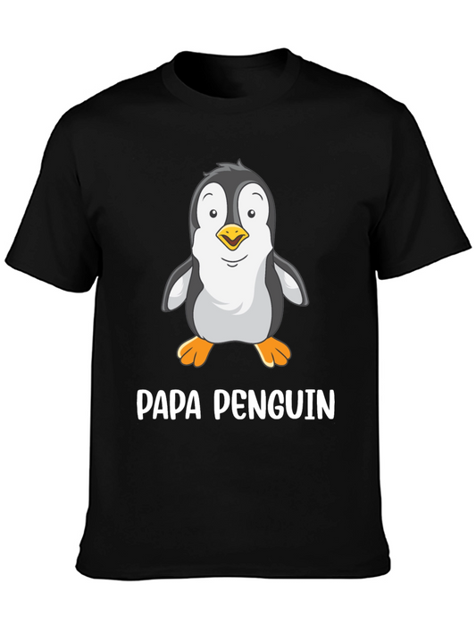 Papa Penguin T-Shirt - Dads Funny Animal Tee