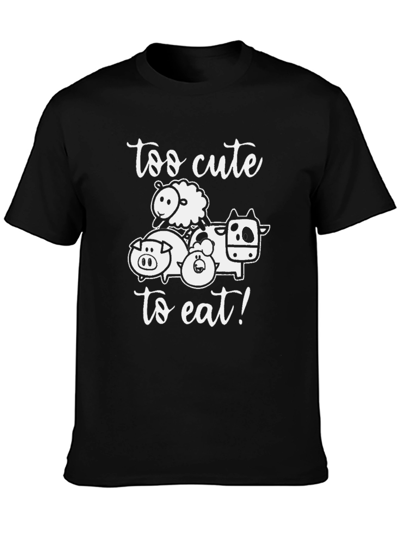 Too Cute To Eat Black Graphic Tee