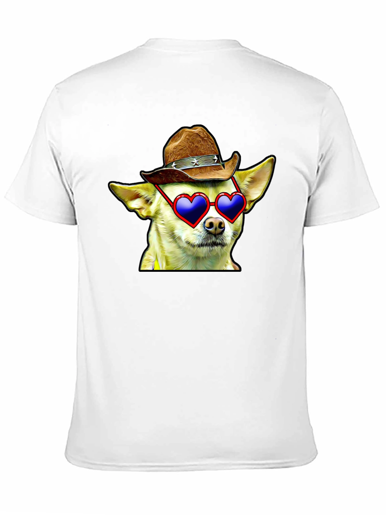 Cowboy Chihuahua T-Shirt - Heart Sunglasses Funny Tee