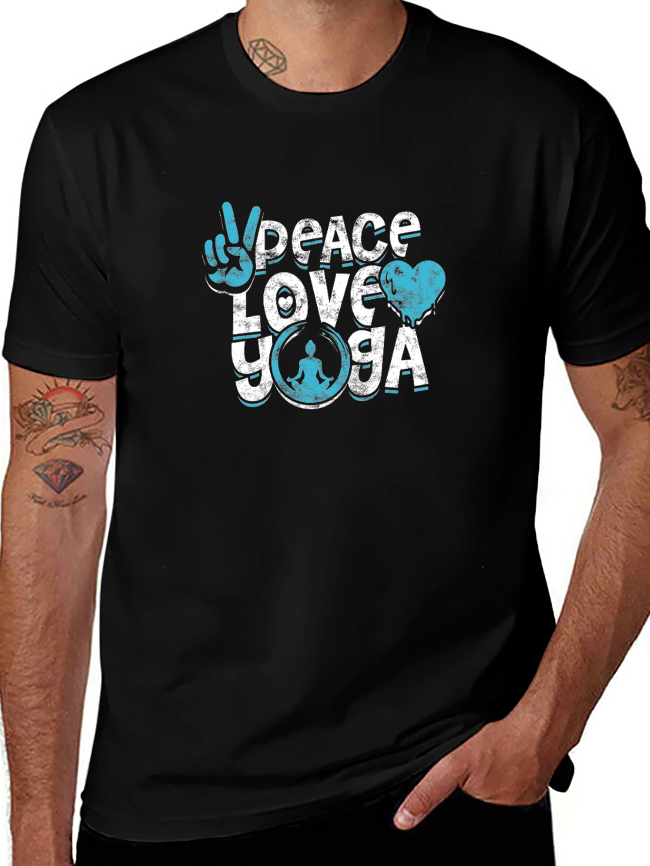 Peace Love Yoga Graphic T-Shirt