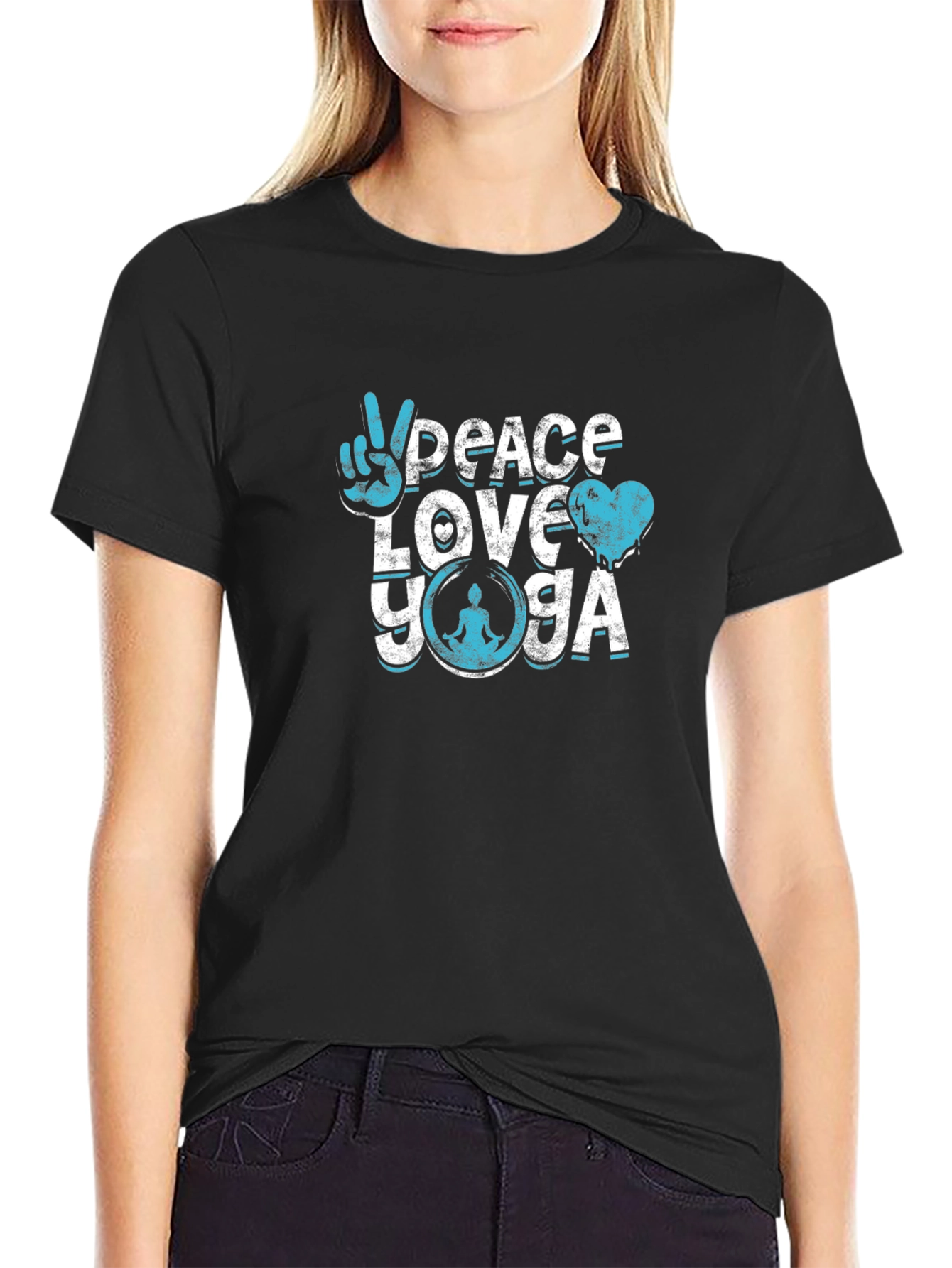 Peace Love Yoga Graphic T-Shirt