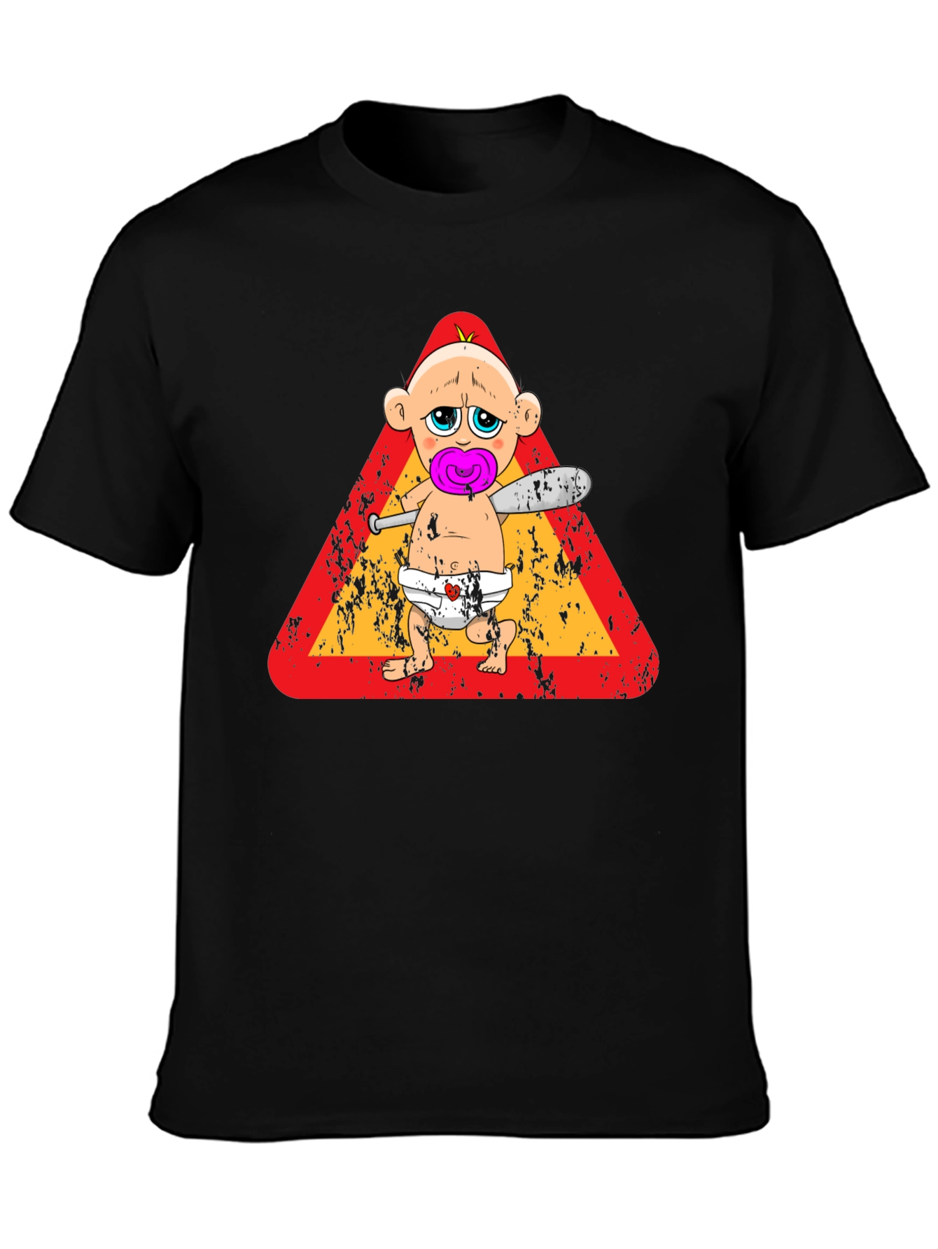 Funny Baby with Baseball Bat T-Shirt