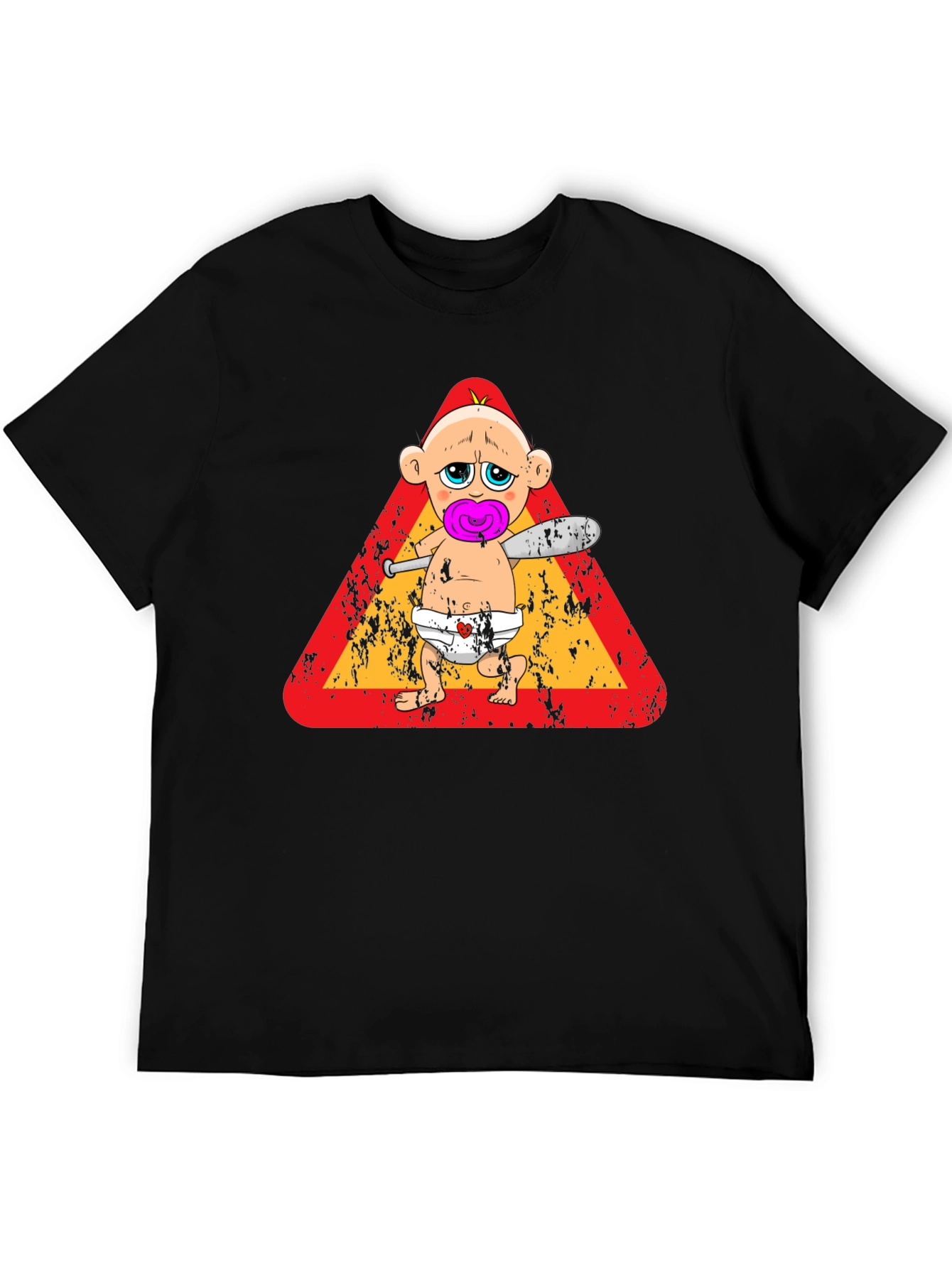 Funny Baby with Baseball Bat T-Shirt