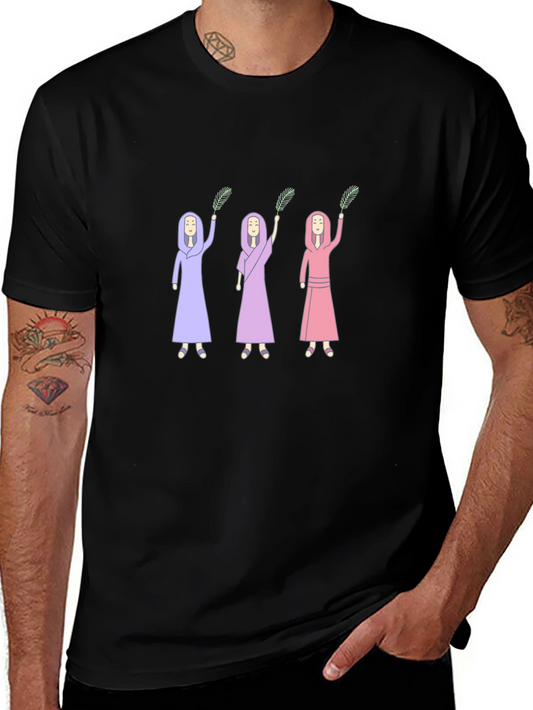 Black T-Shirt with Three Women Design