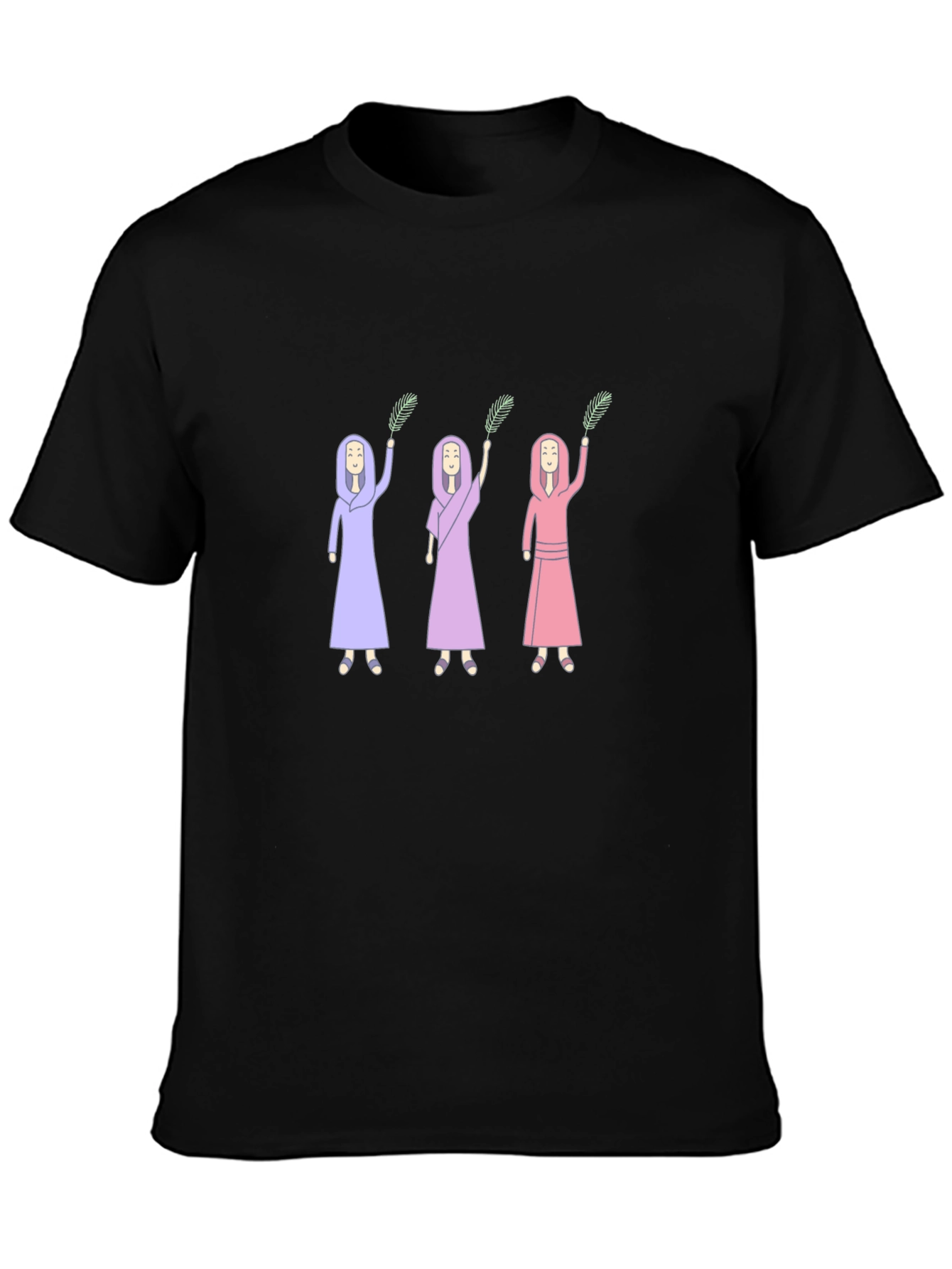 Black T-Shirt with Three Women Design