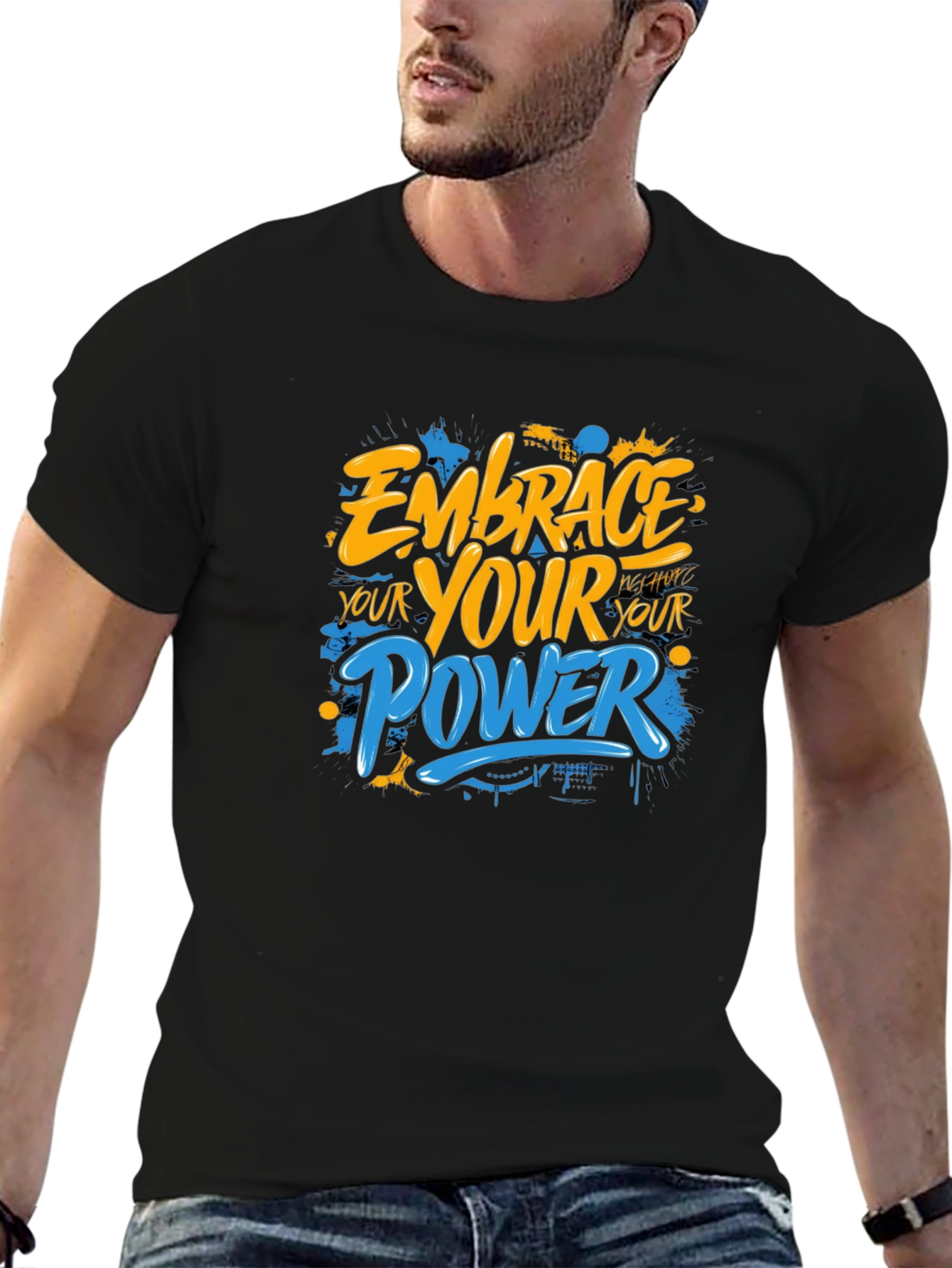 Embrace Your Power Graphic Black T-Shirt