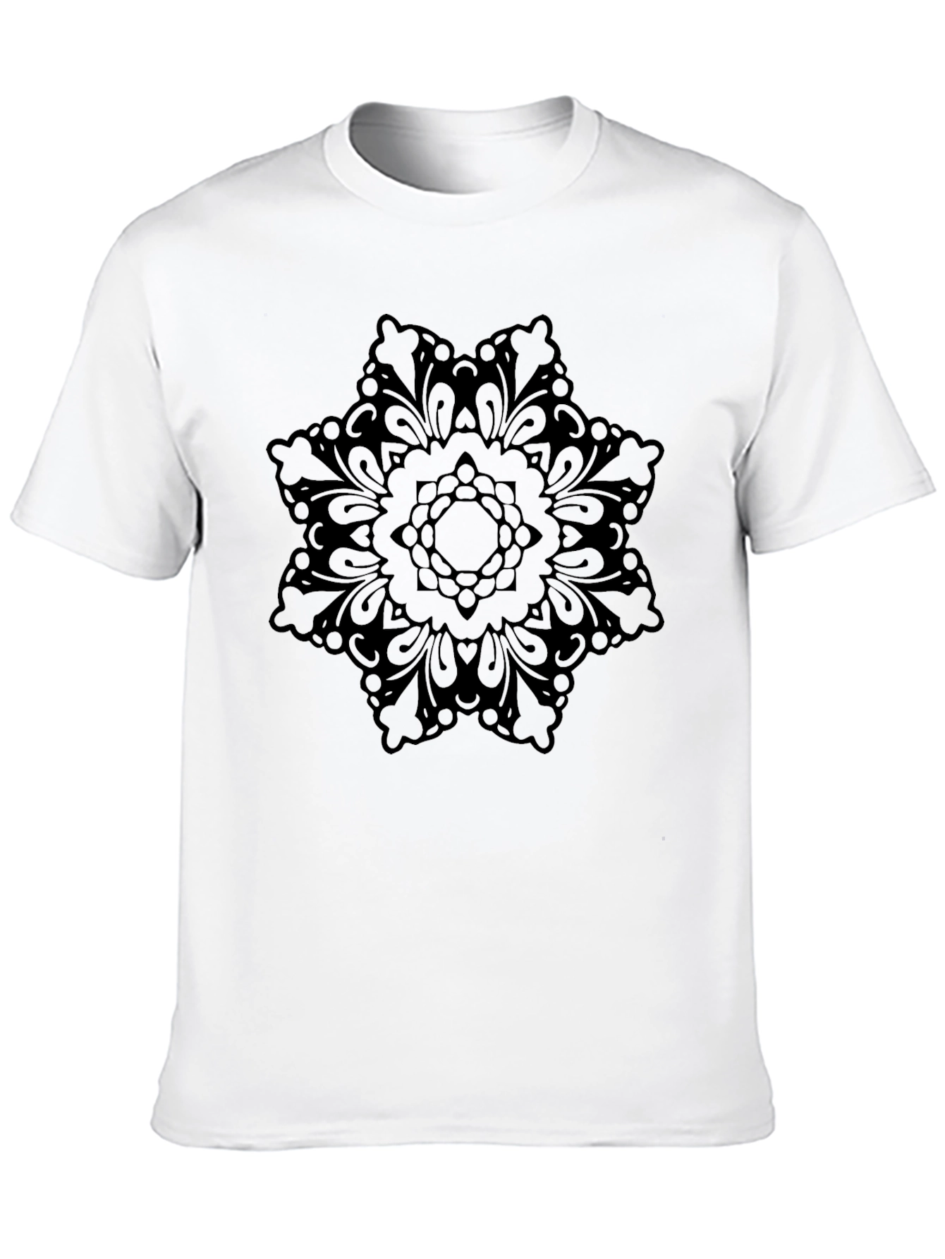 Black Mandala Graphic T-Shirt - Casual Style