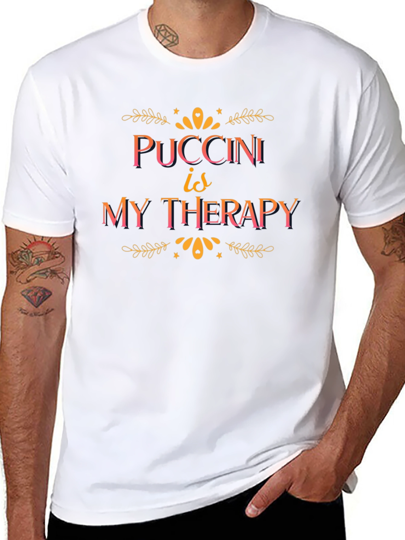 Puccini is My Therapy Black Graphic Tee