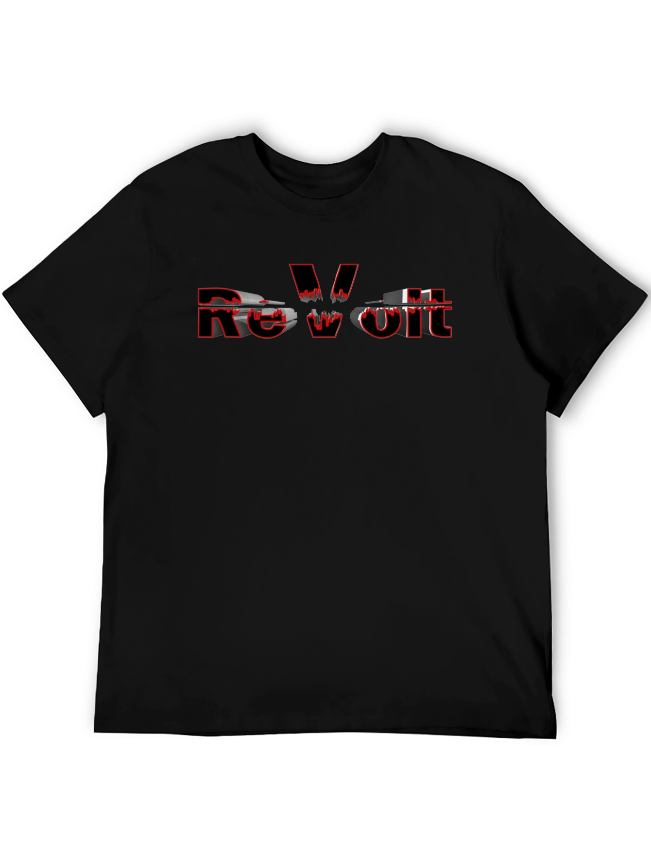 Revolt Graphic Print Black T-Shirt
