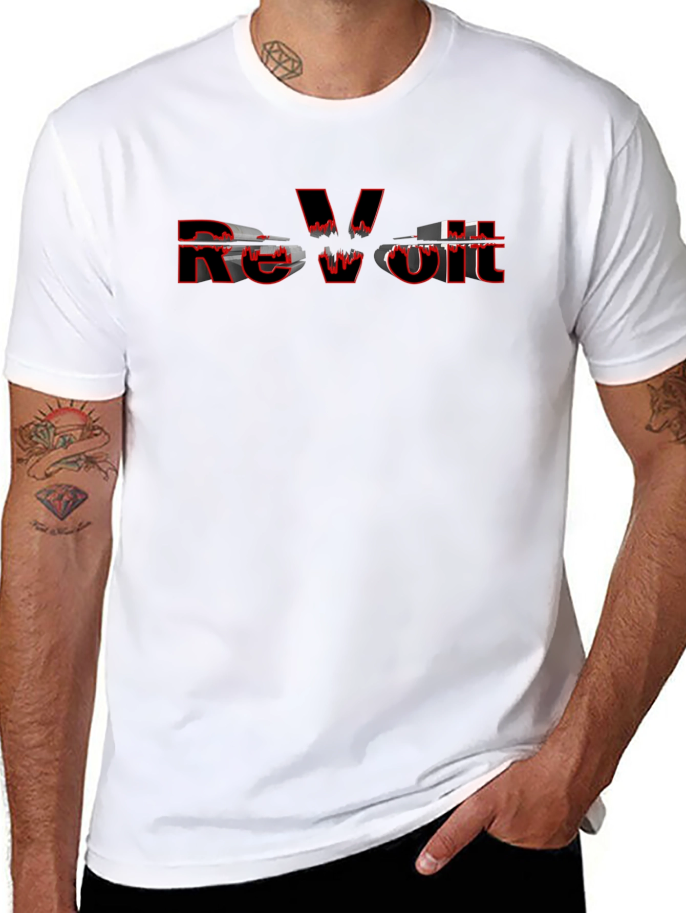 Revolt Graphic Print Black T-Shirt
