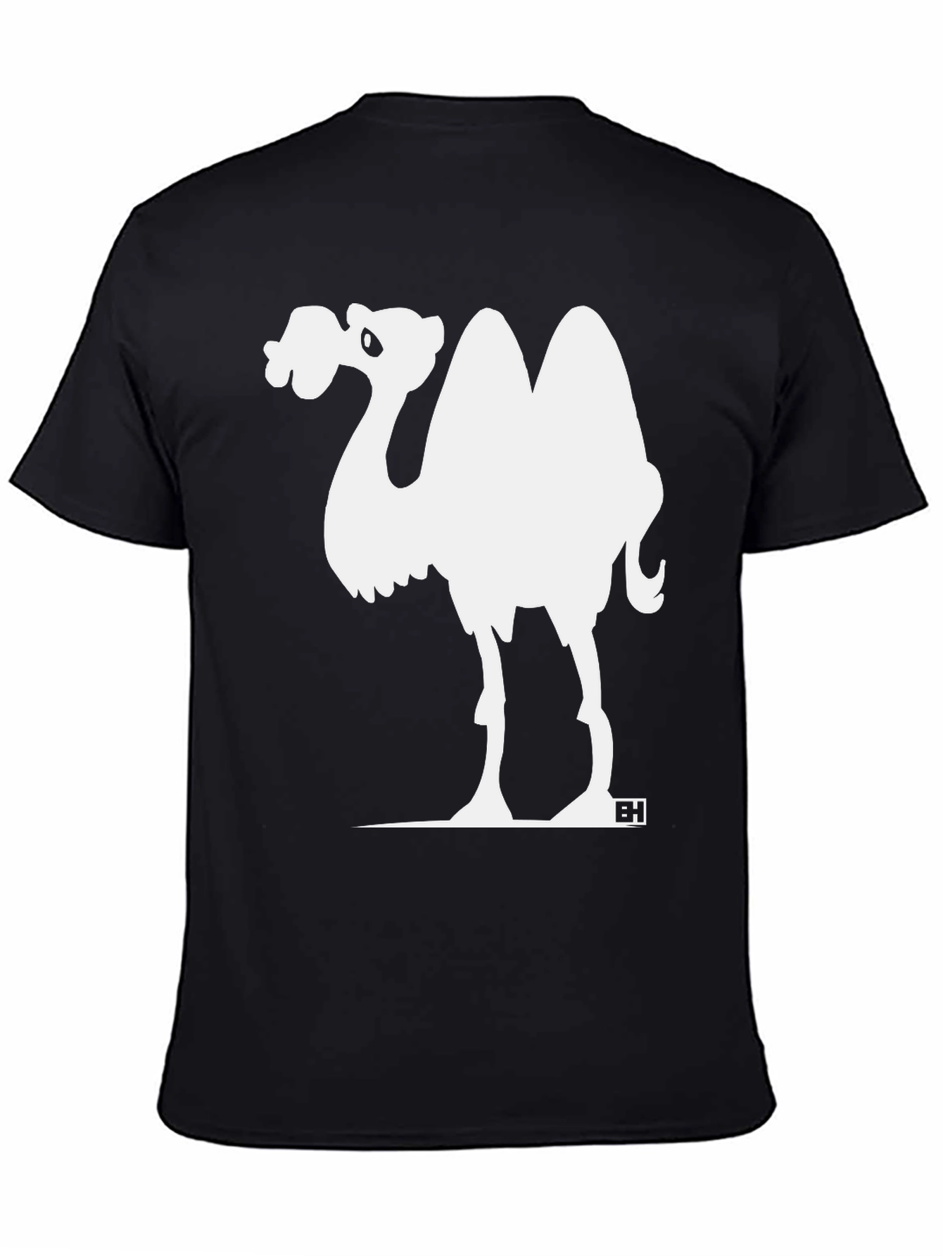 Camel Cartoon Graphic Tee - Black