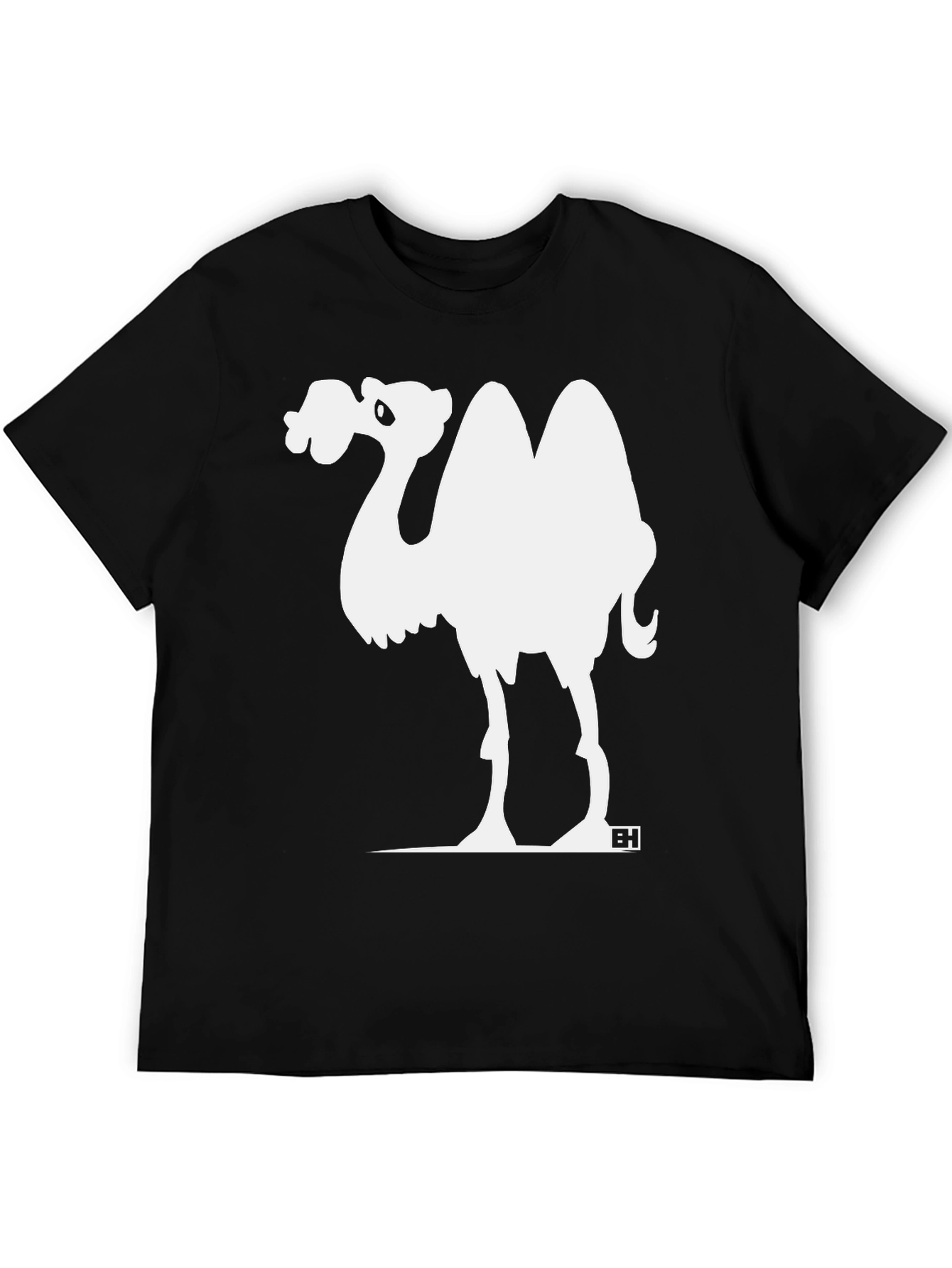 Camel Cartoon Graphic Tee - Black