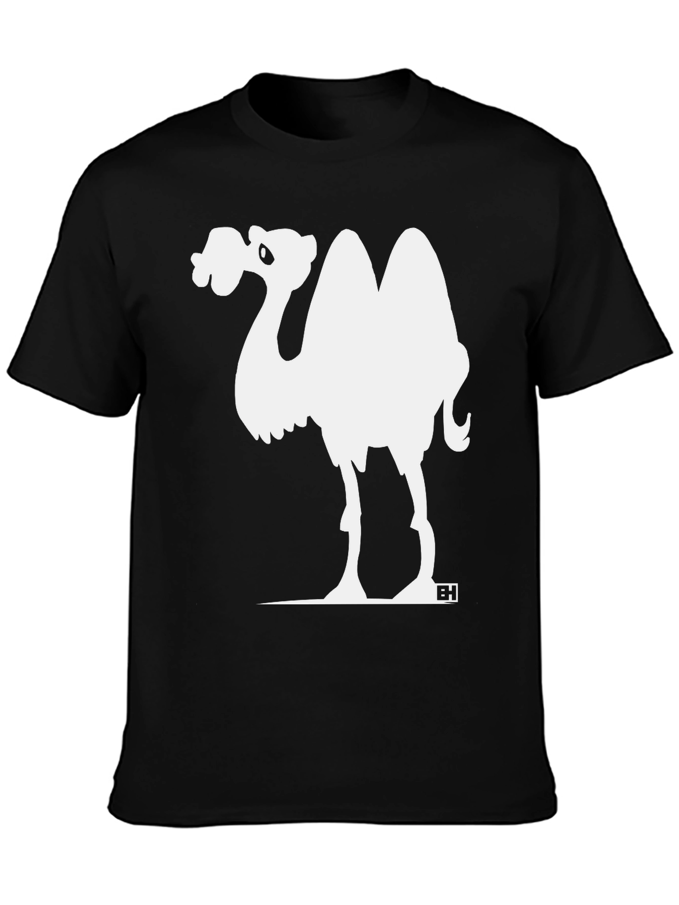 Camel Cartoon Graphic Tee - Black