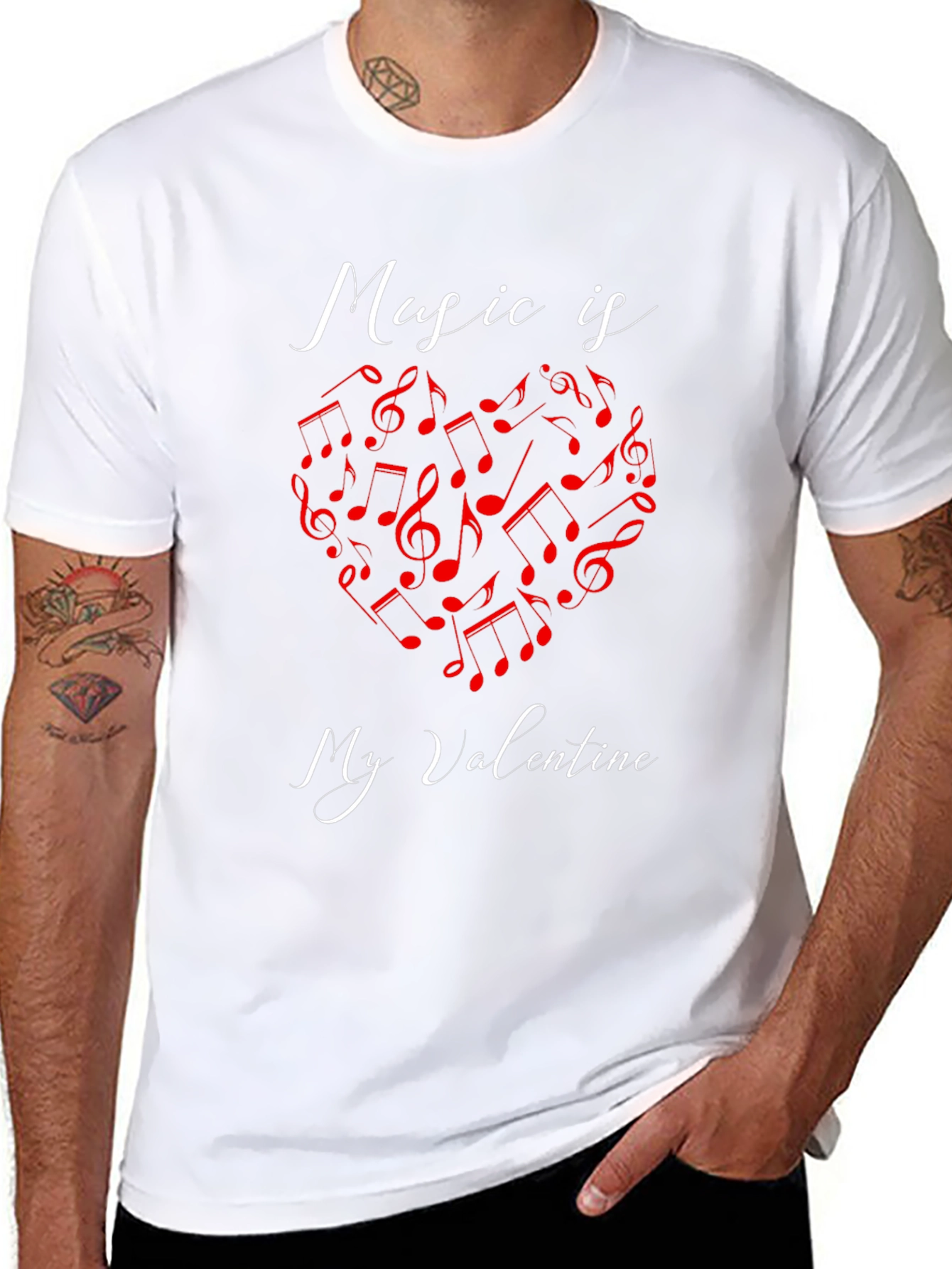 Music Is My Valentine Graphic T-Shirt
