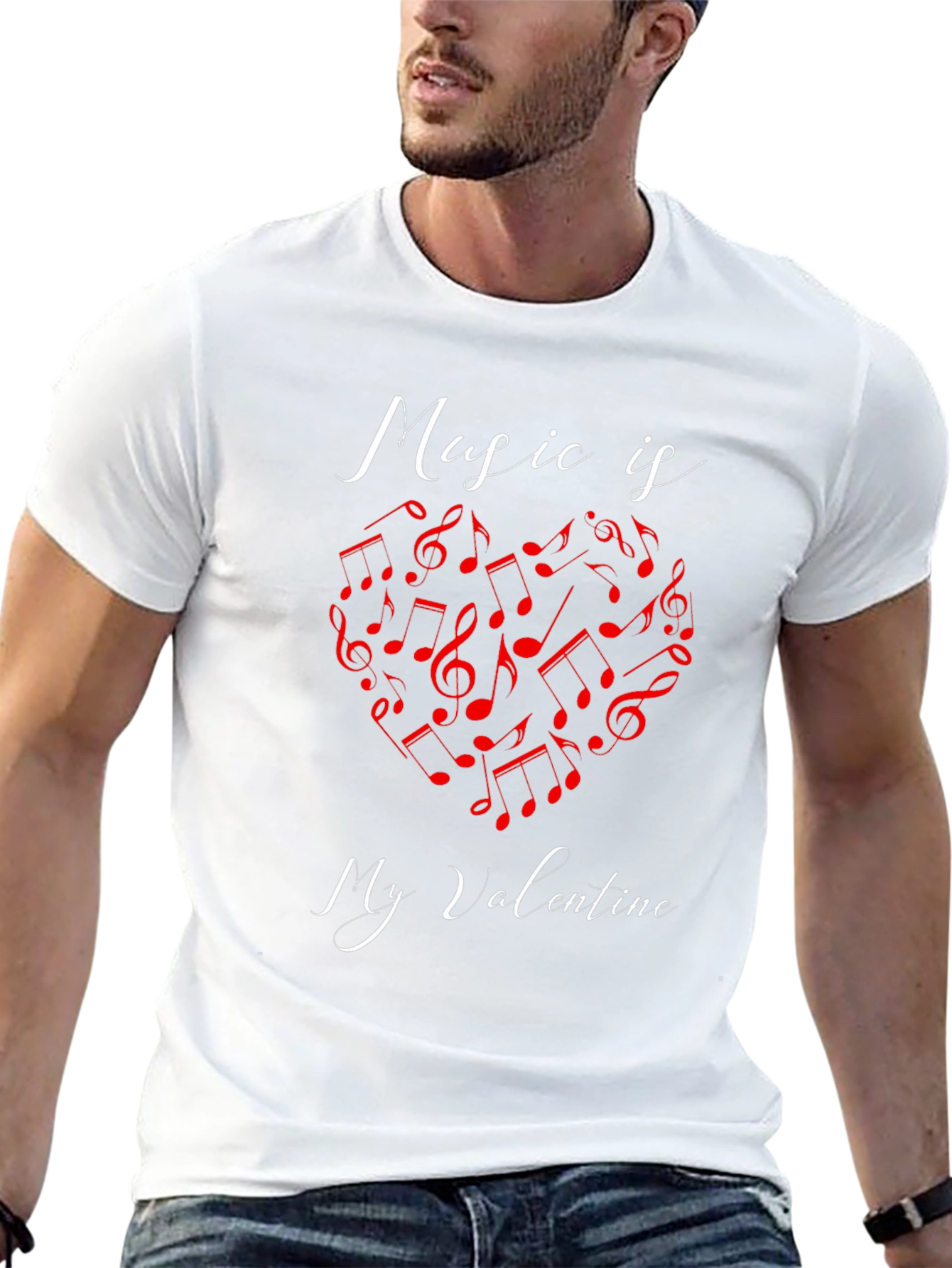 Music Is My Valentine Graphic T-Shirt