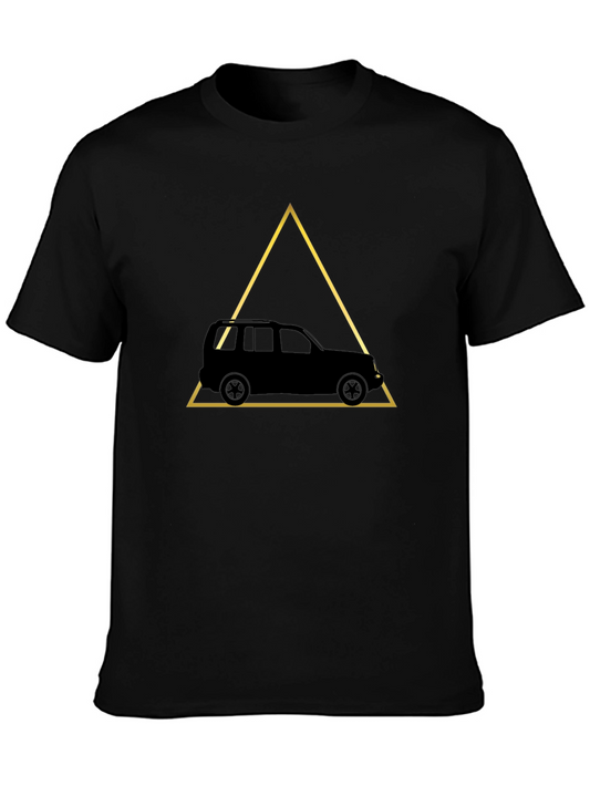 Car in Triangle Graphic T-Shirt - Modern Minimalist Tee