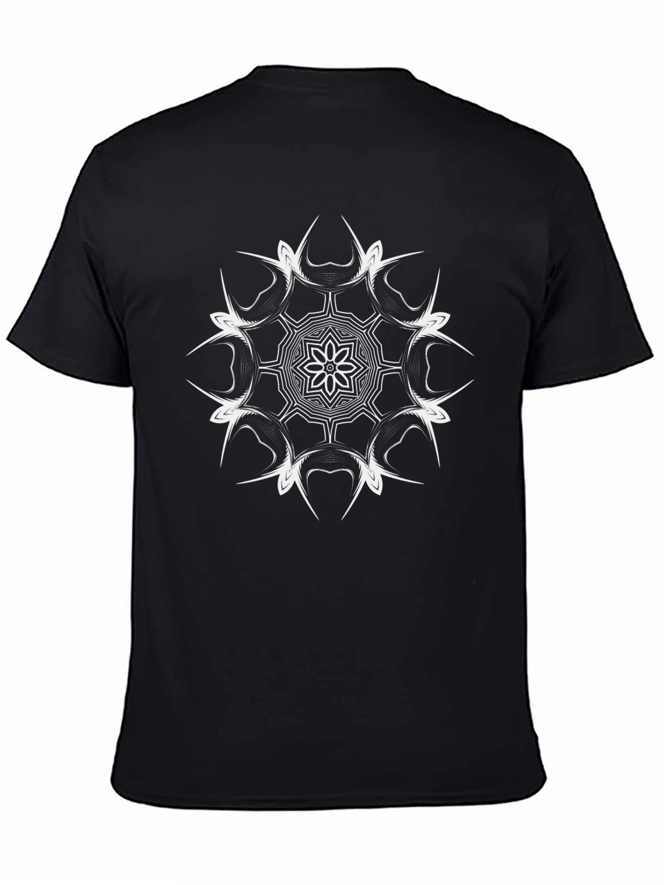 Abstract Mandala Graphic Black T-Shirt