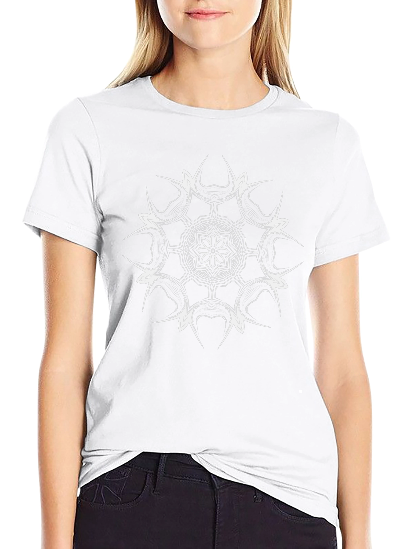 Abstract Mandala Graphic Black T-Shirt