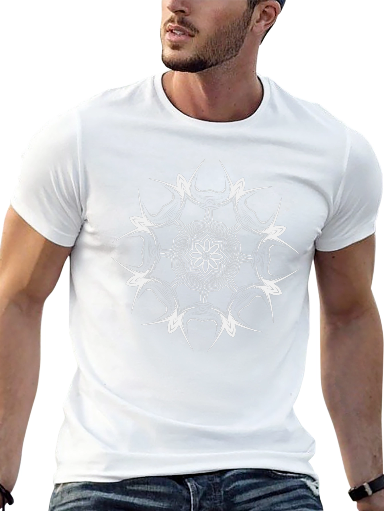 Abstract Mandala Graphic Black T-Shirt