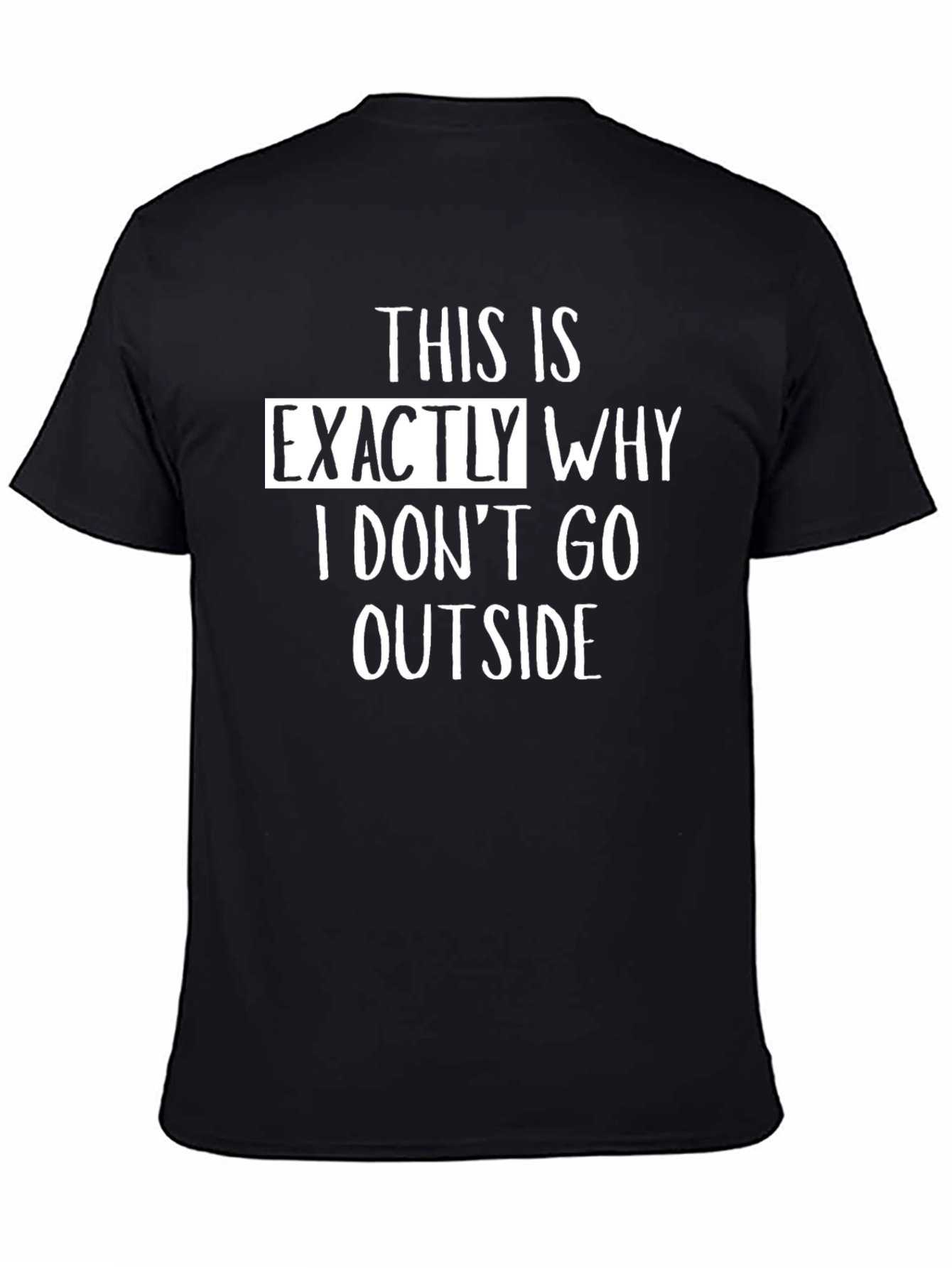 Funny Exactly Why I Dont Go Outside Black T-Shirt