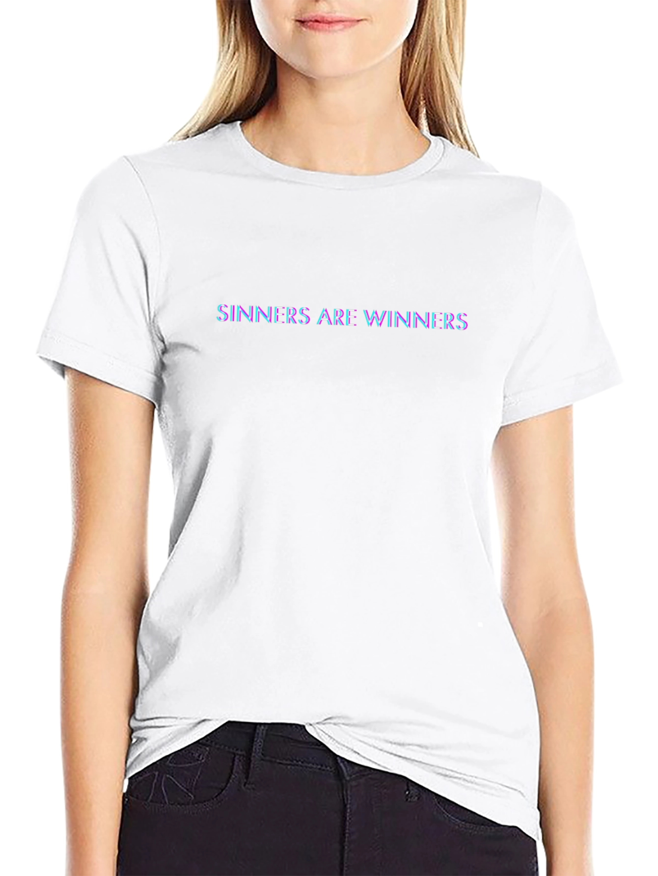 Sinners Are Winners Black Graphic Tee