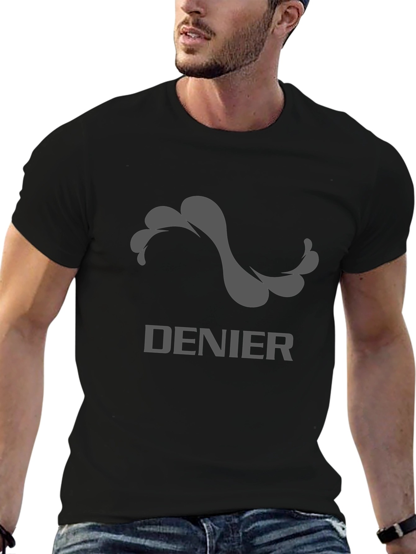 Denier Graphic Tee - Stylish Mens Black T-Shirt