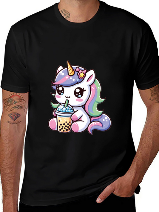 Unicorn Bubble Tea Graphic Tee - Kawaii Cute