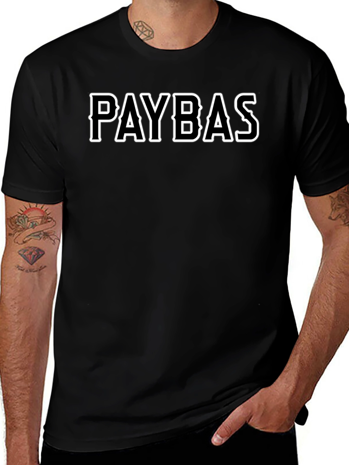PAYBAS Black Graphic Tee - Casual Style