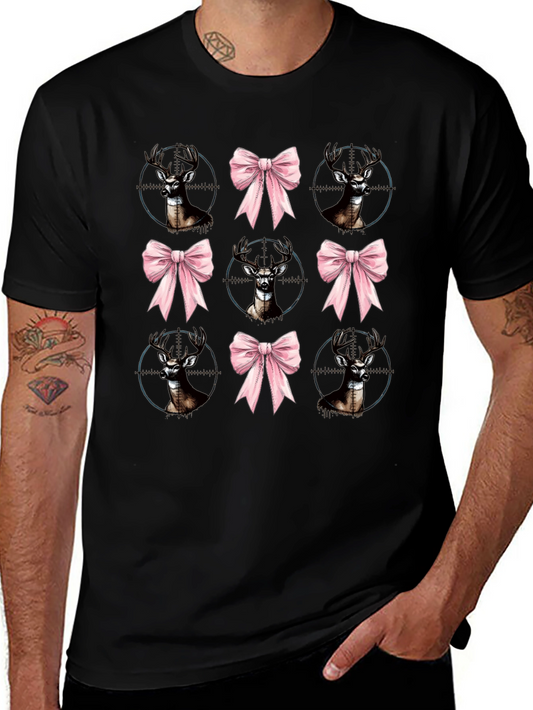 Deer Bow Hunting Tee - Unique Graphic Print Shirt