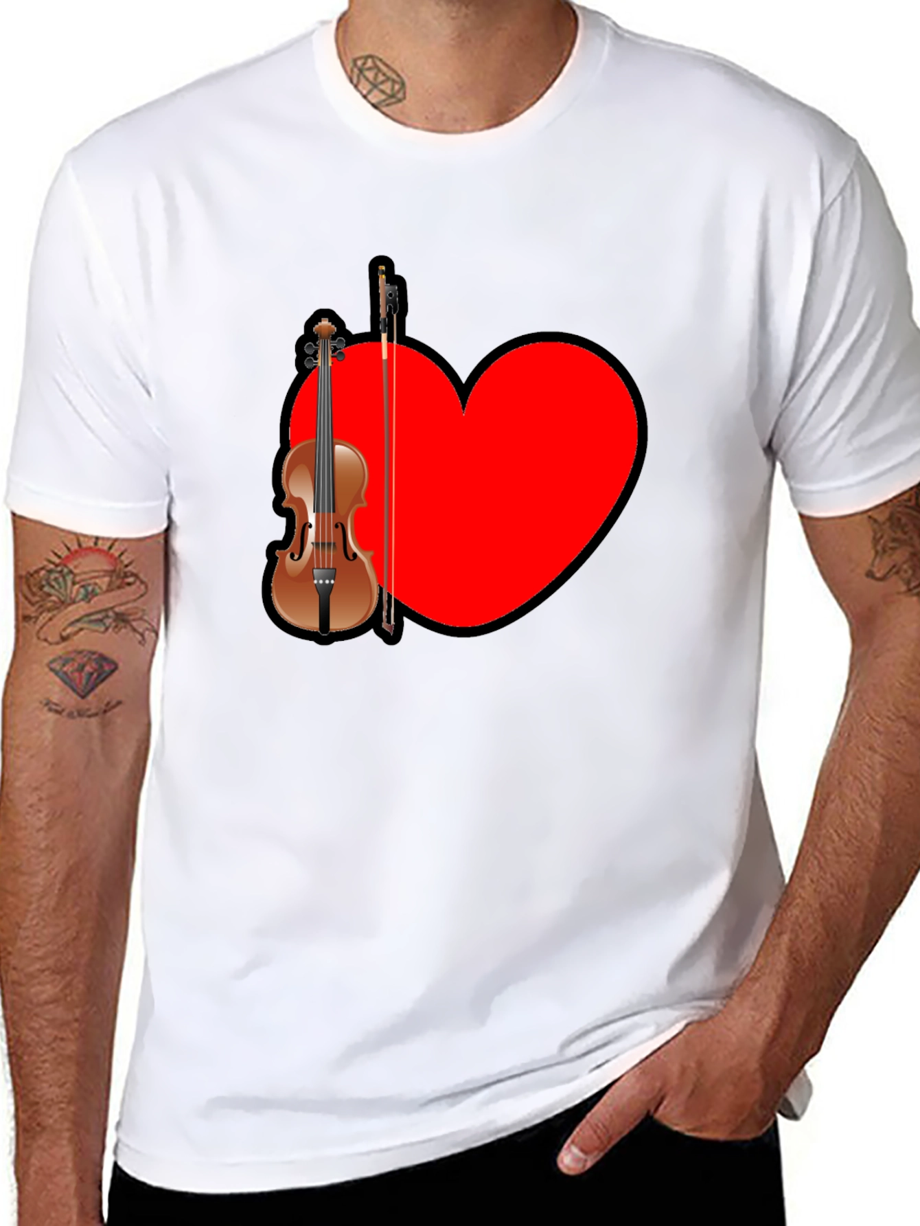 Musical Love: Violin Heart Graphic Tee
