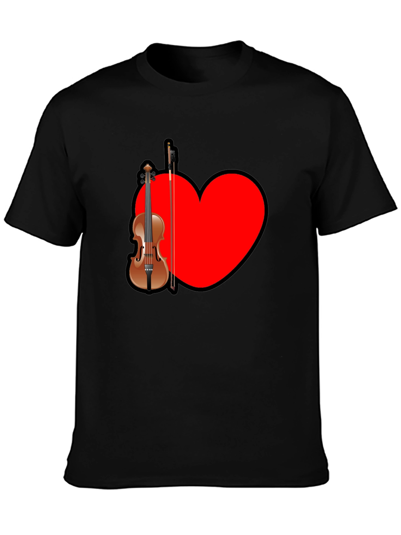 Musical Love: Violin Heart Graphic Tee