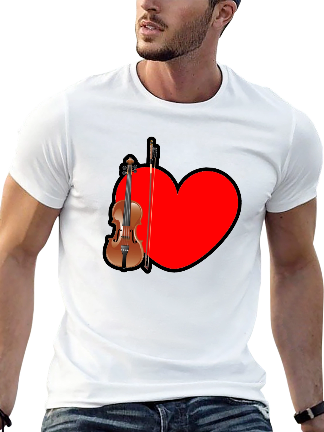 Musical Love: Violin Heart Graphic Tee