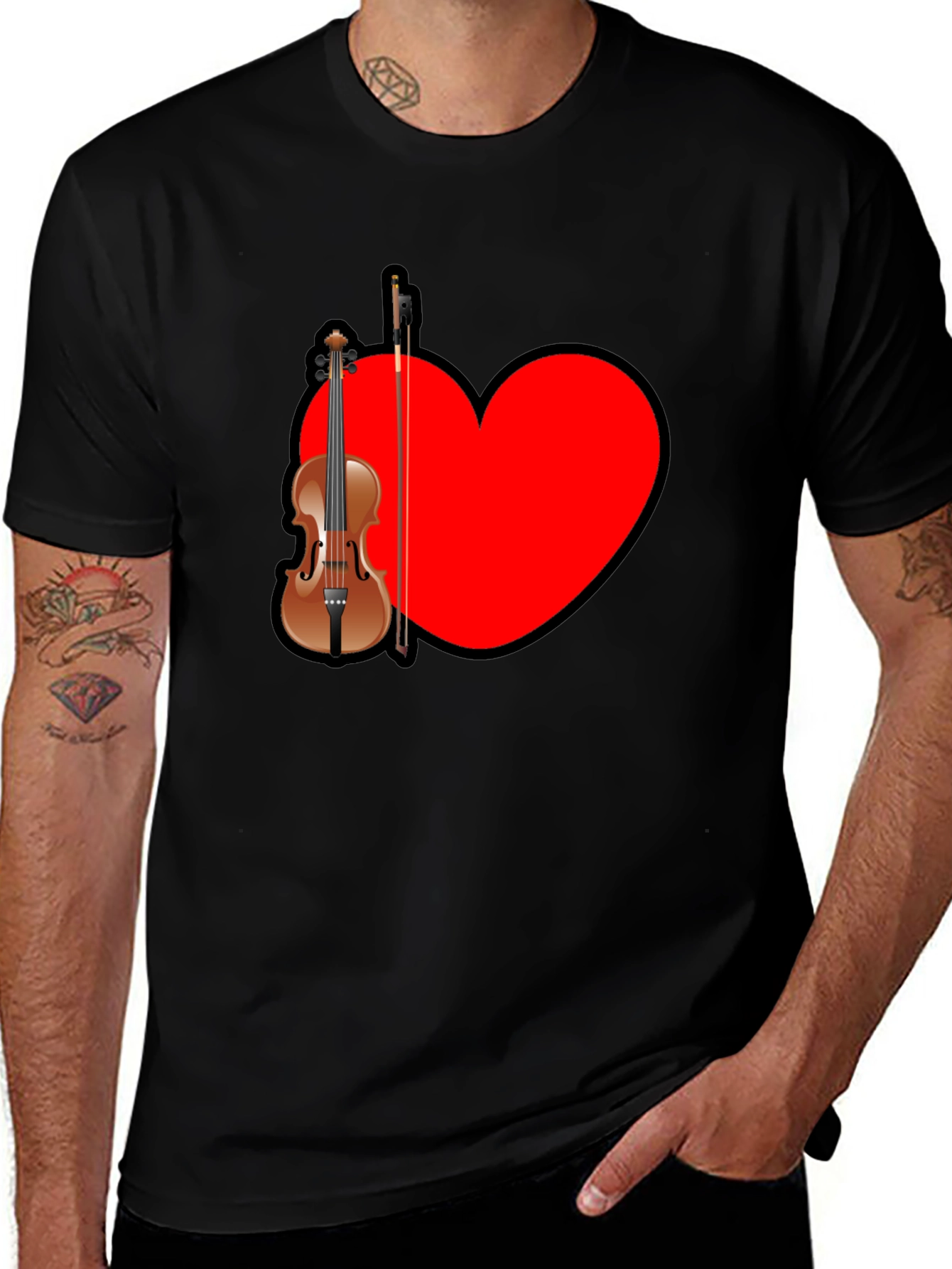 Musical Love: Violin Heart Graphic Tee