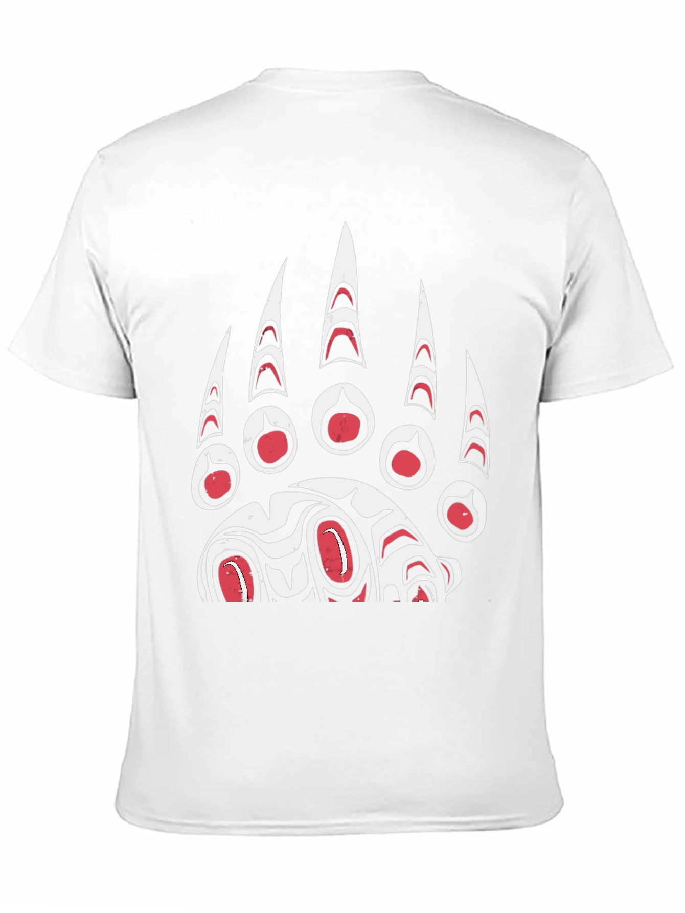 Bear Paw Print Graphic T-Shirt - Black