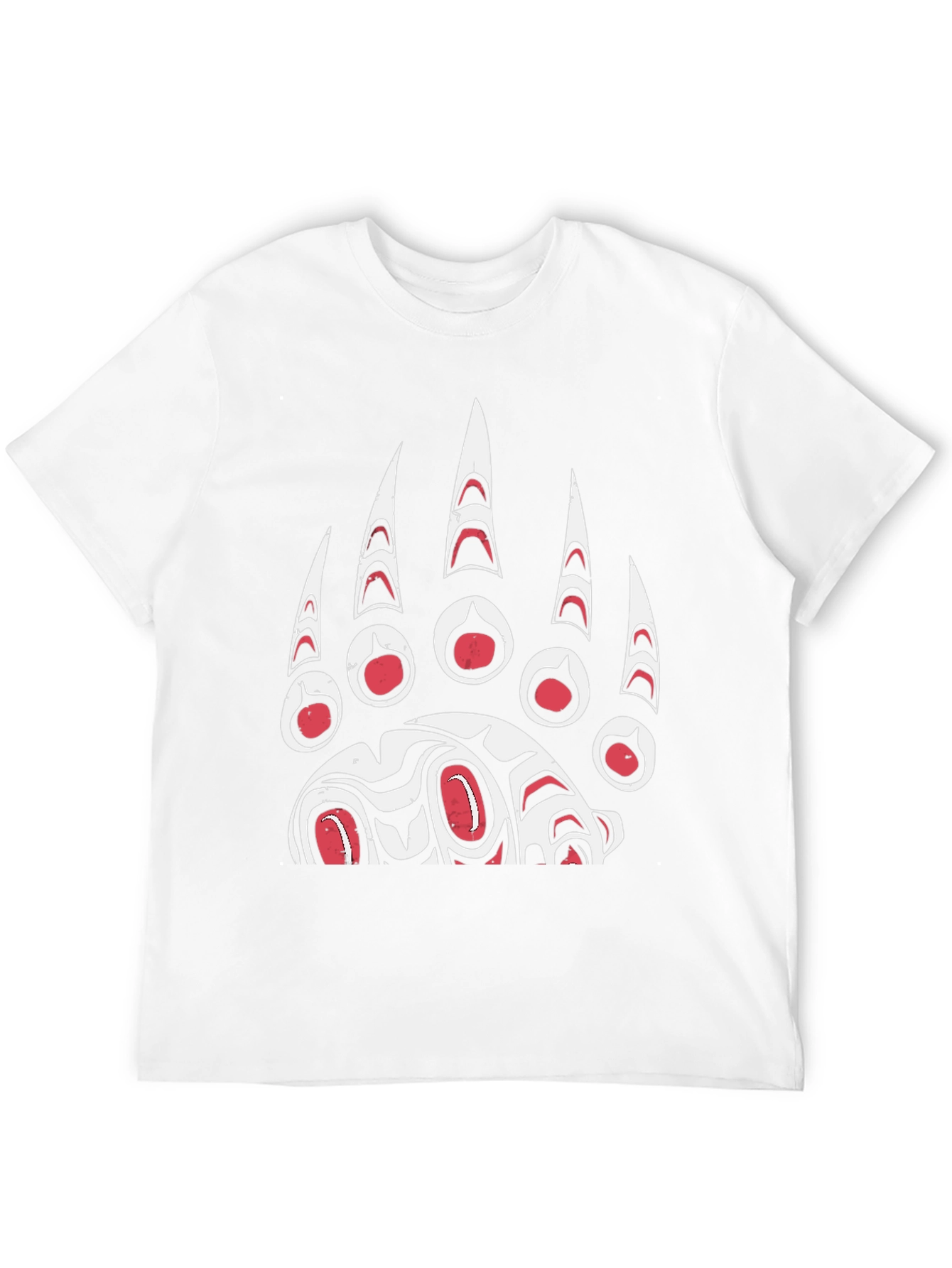 Bear Paw Print Graphic T-Shirt - Black