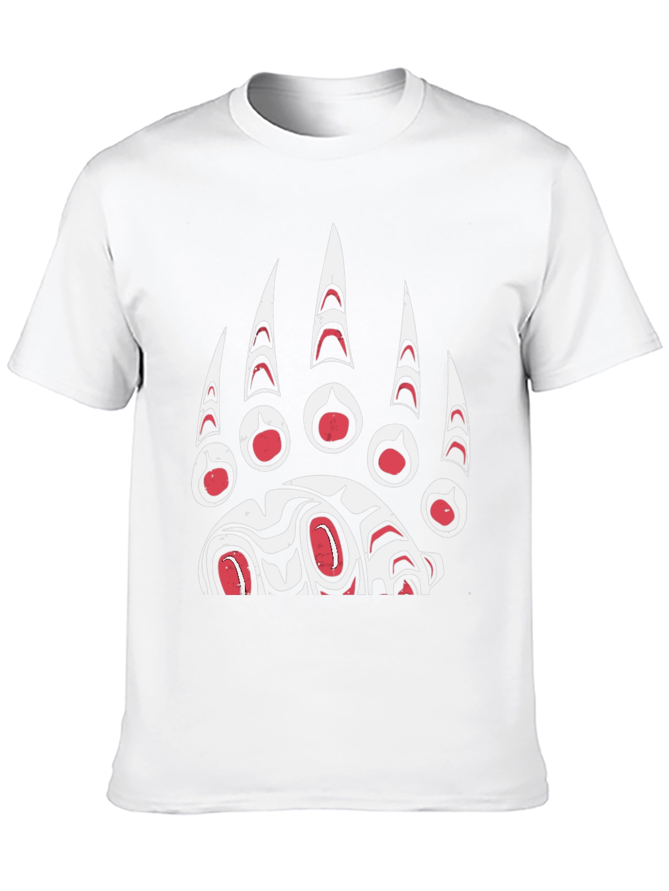 Bear Paw Print Graphic T-Shirt - Black