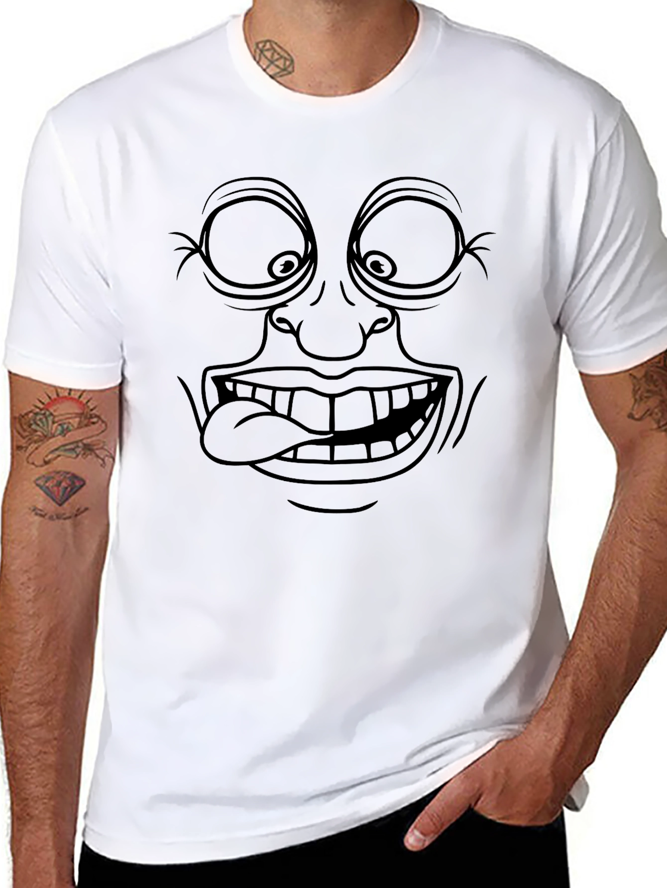 Funny Face Graphic Black T-Shirt