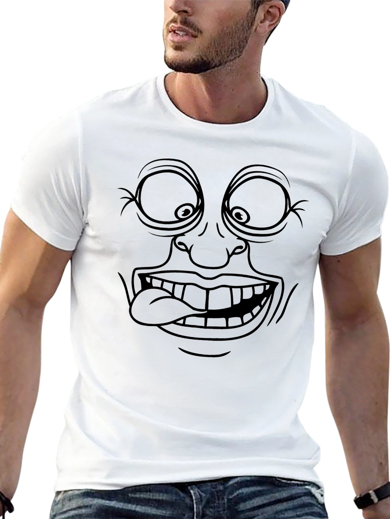 Funny Face Graphic Black T-Shirt