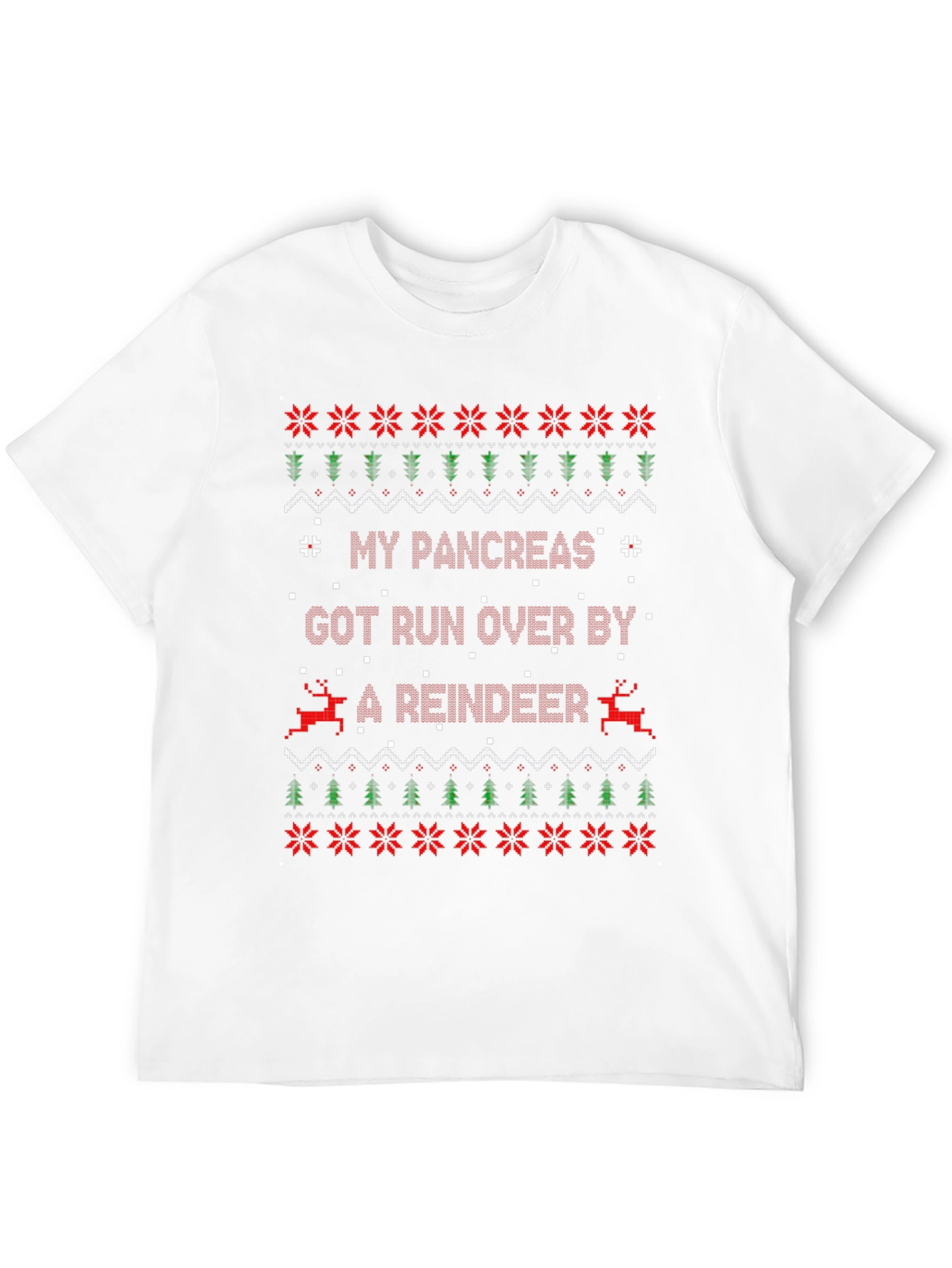 My Pancreas Reindeer Run Ugly Christmas T-Shirt