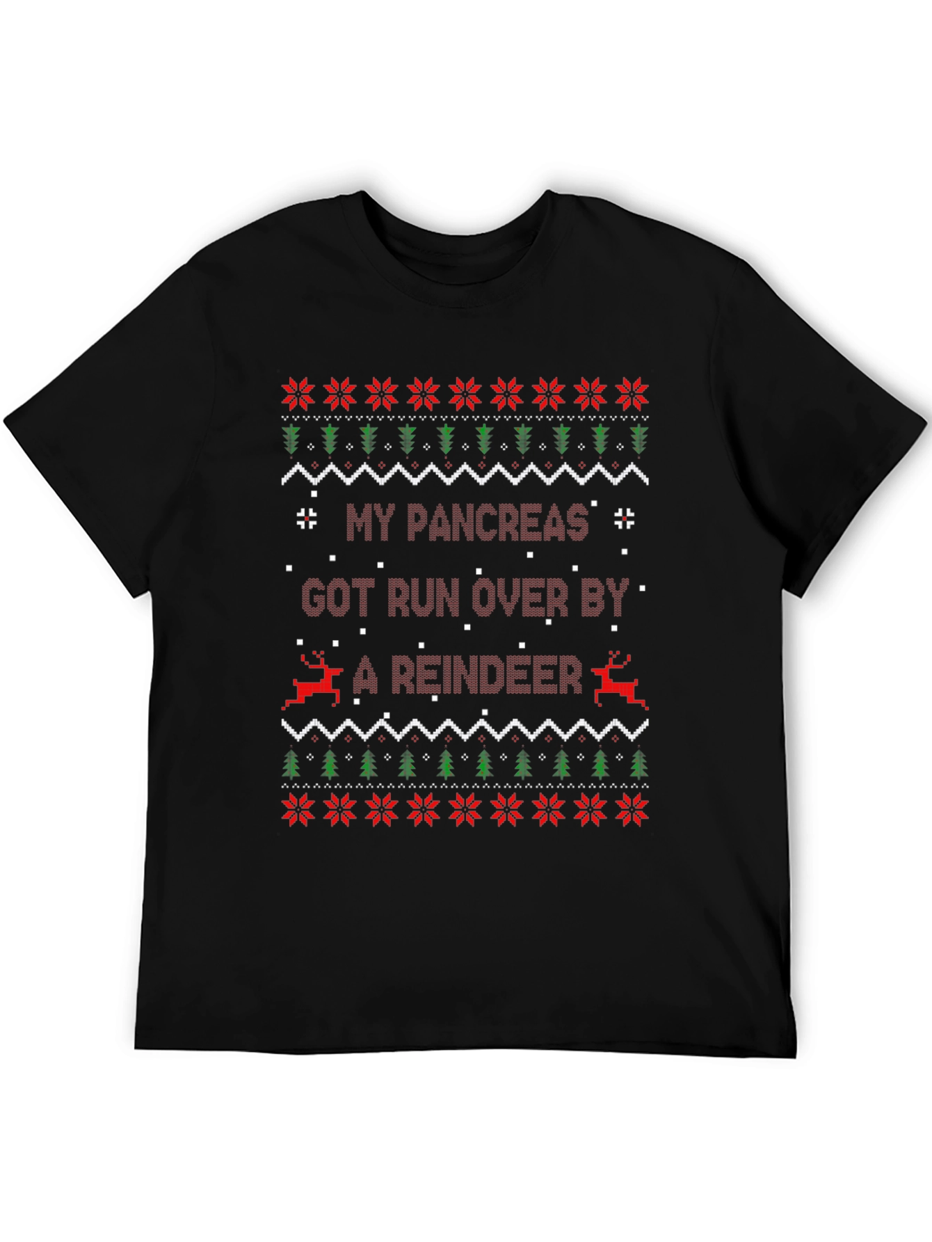 My Pancreas Reindeer Run Ugly Christmas T-Shirt