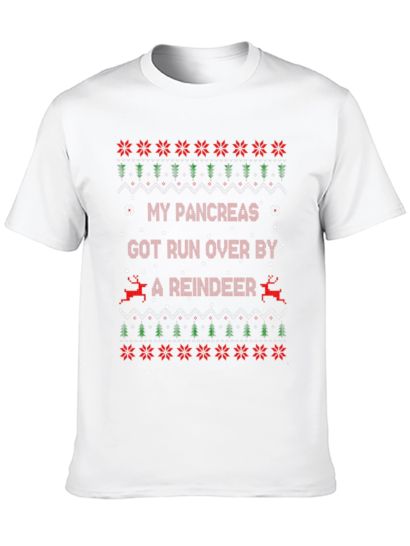 My Pancreas Reindeer Run Ugly Christmas T-Shirt