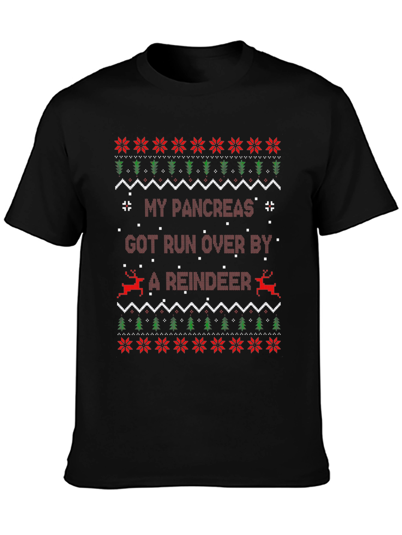 My Pancreas Reindeer Run Ugly Christmas T-Shirt