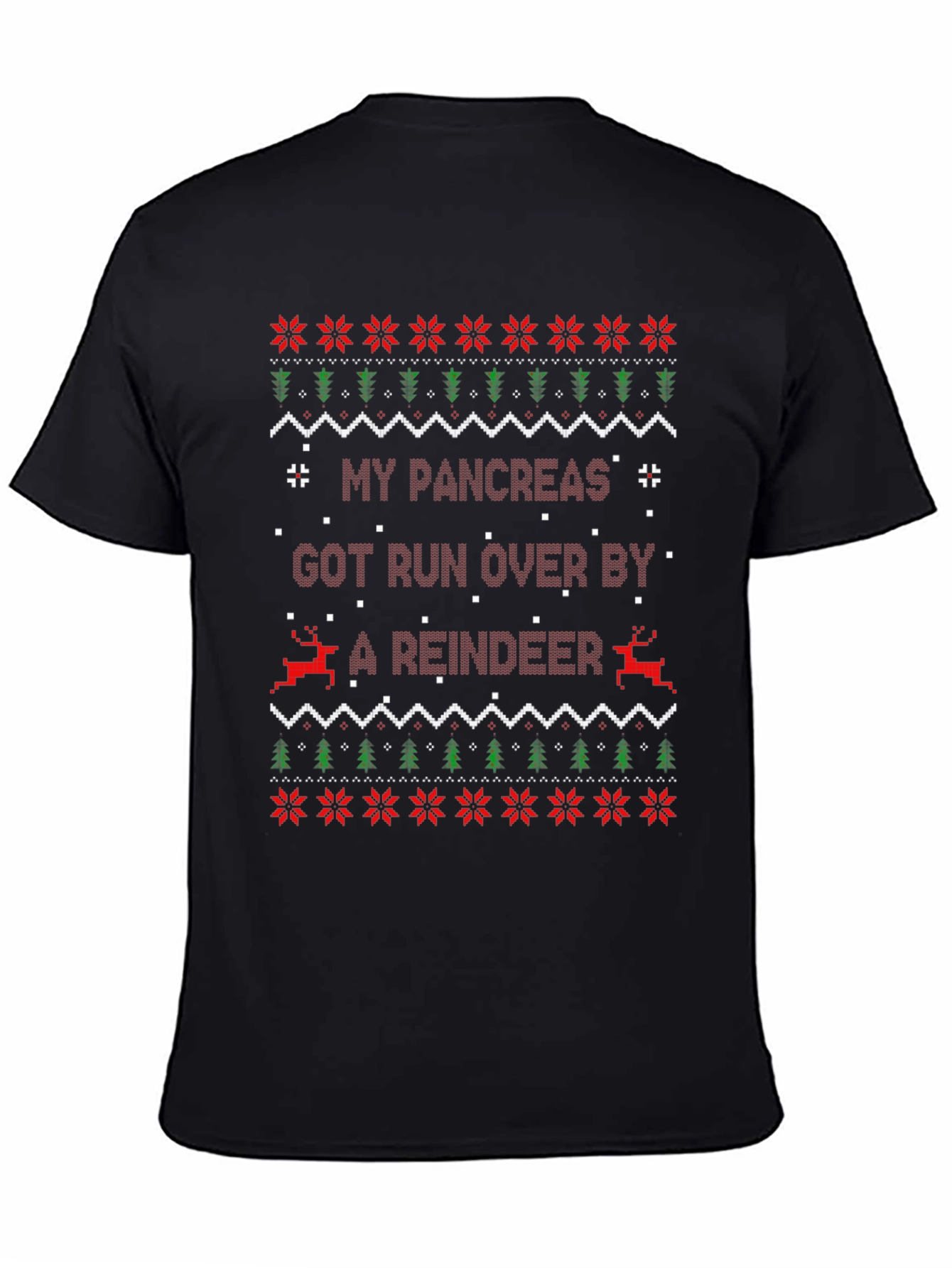 My Pancreas Reindeer Run Ugly Christmas T-Shirt