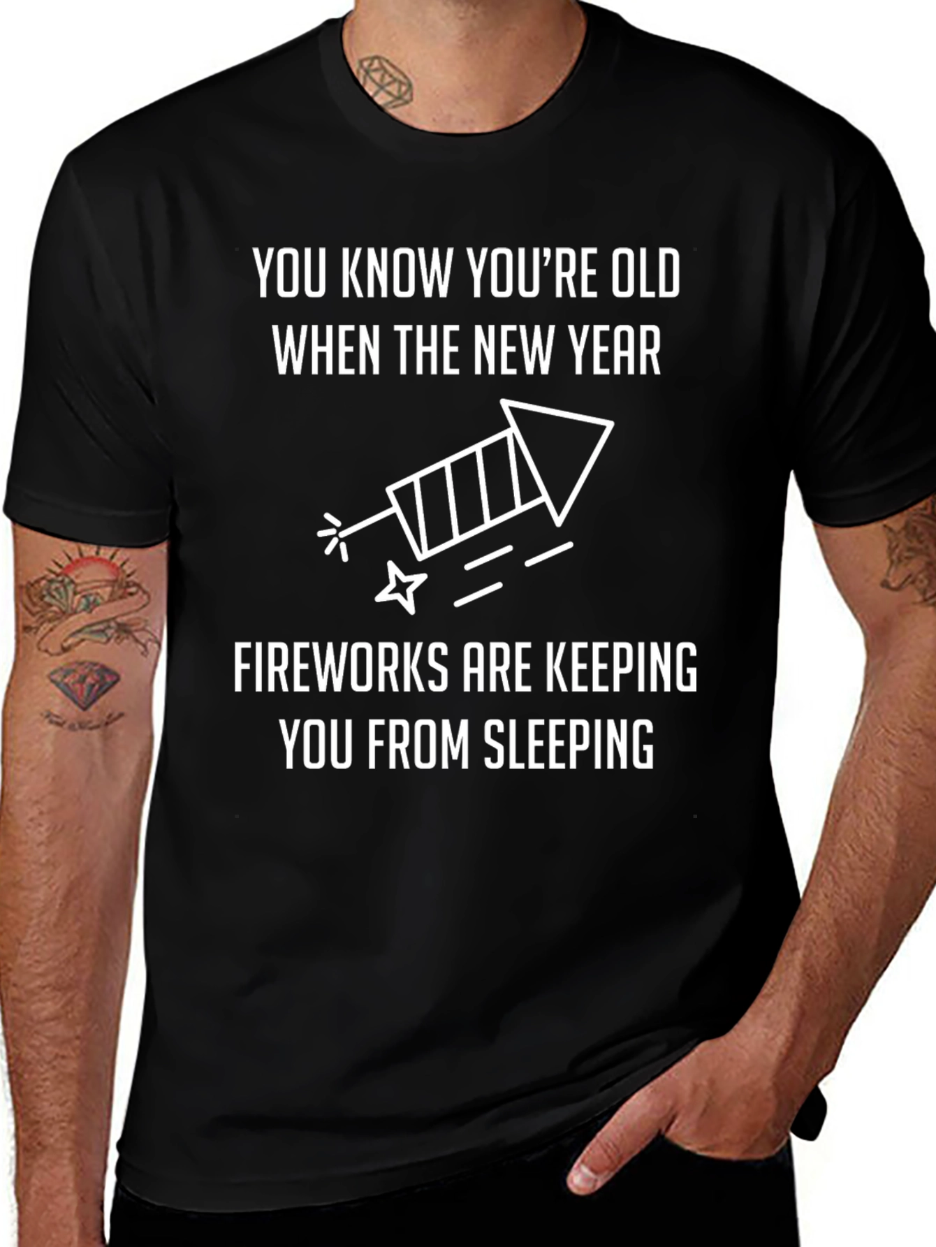 Funny Old Age New Year Fireworks T-Shirt
