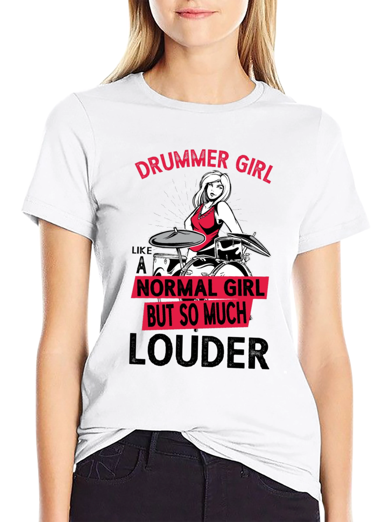 Drummer Girl T-Shirt - Funny Music Lover Tee