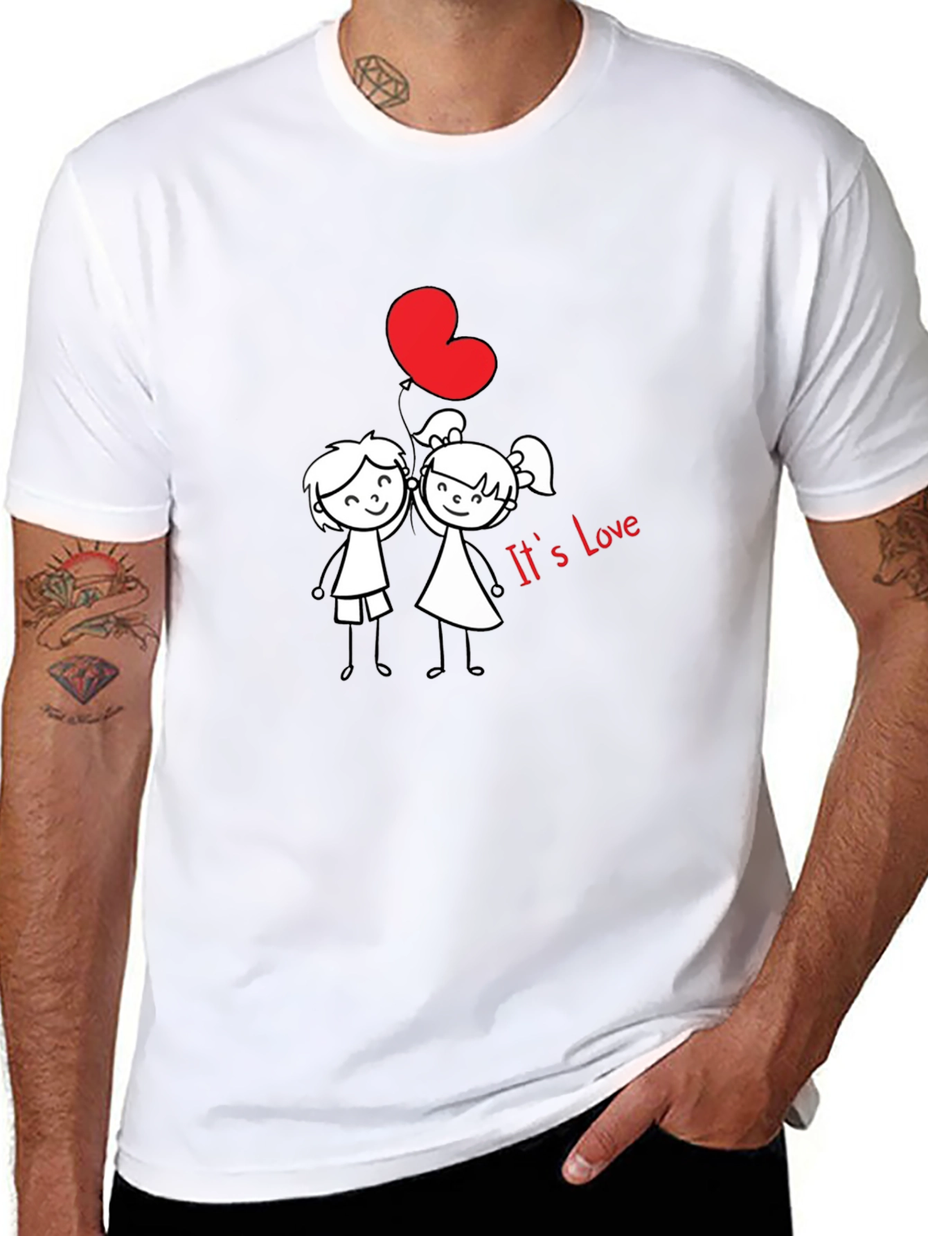Romantic Love Graphic Tee - Unisex Black T-Shirt